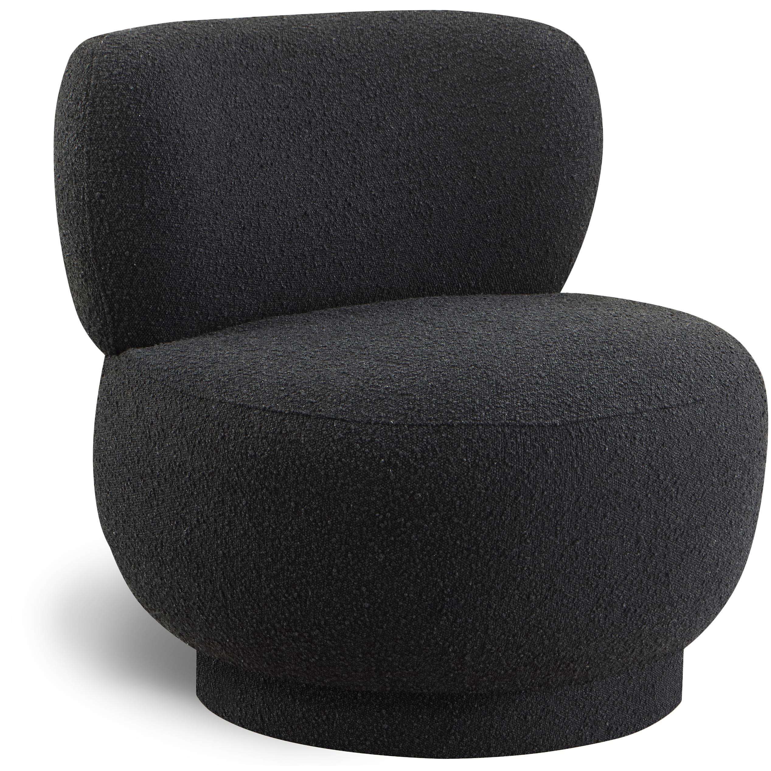 Meridian Calais Black Boucle Fabric Accent Chair