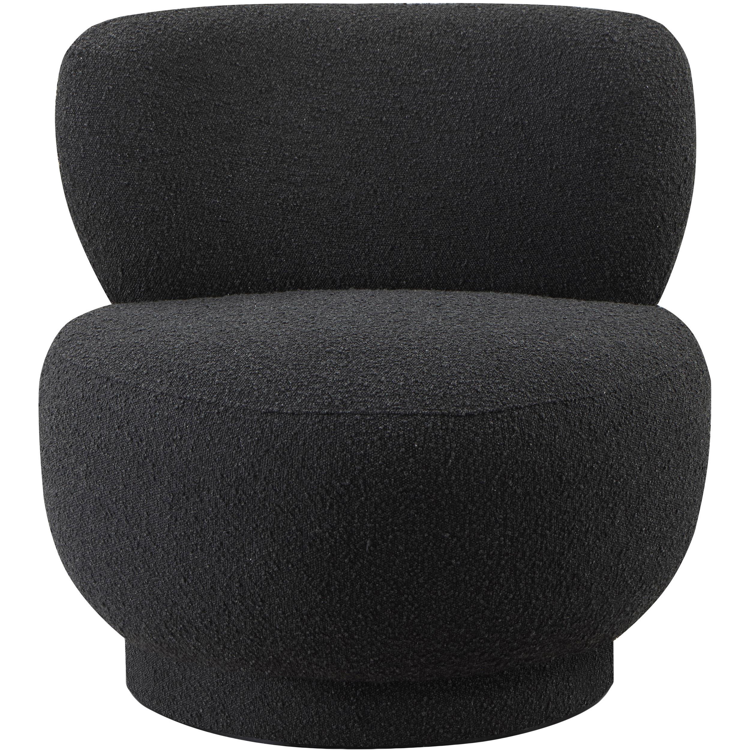 Meridian Calais Black Boucle Fabric Accent Chair