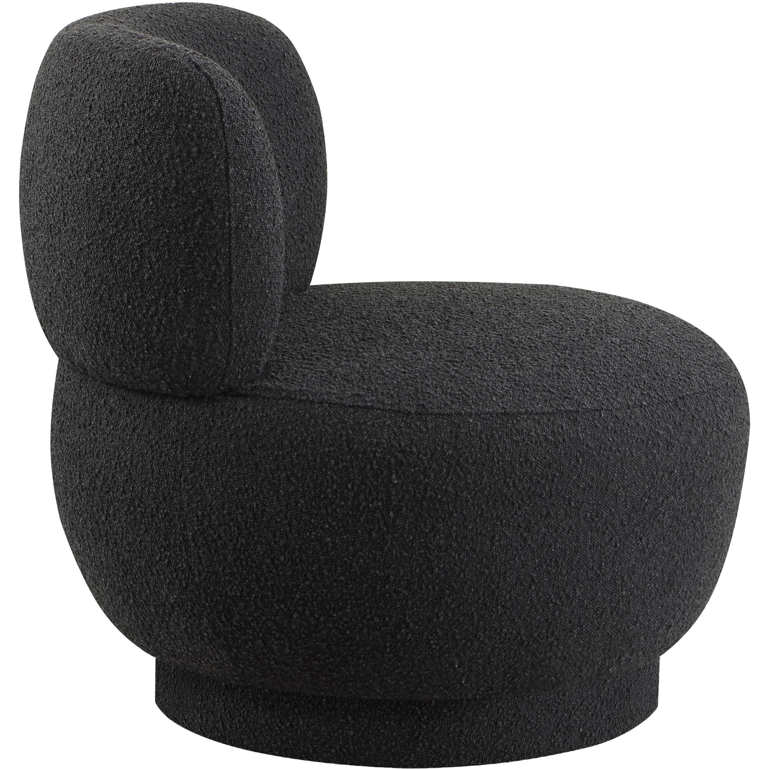 Meridian Calais Black Boucle Fabric Accent Chair