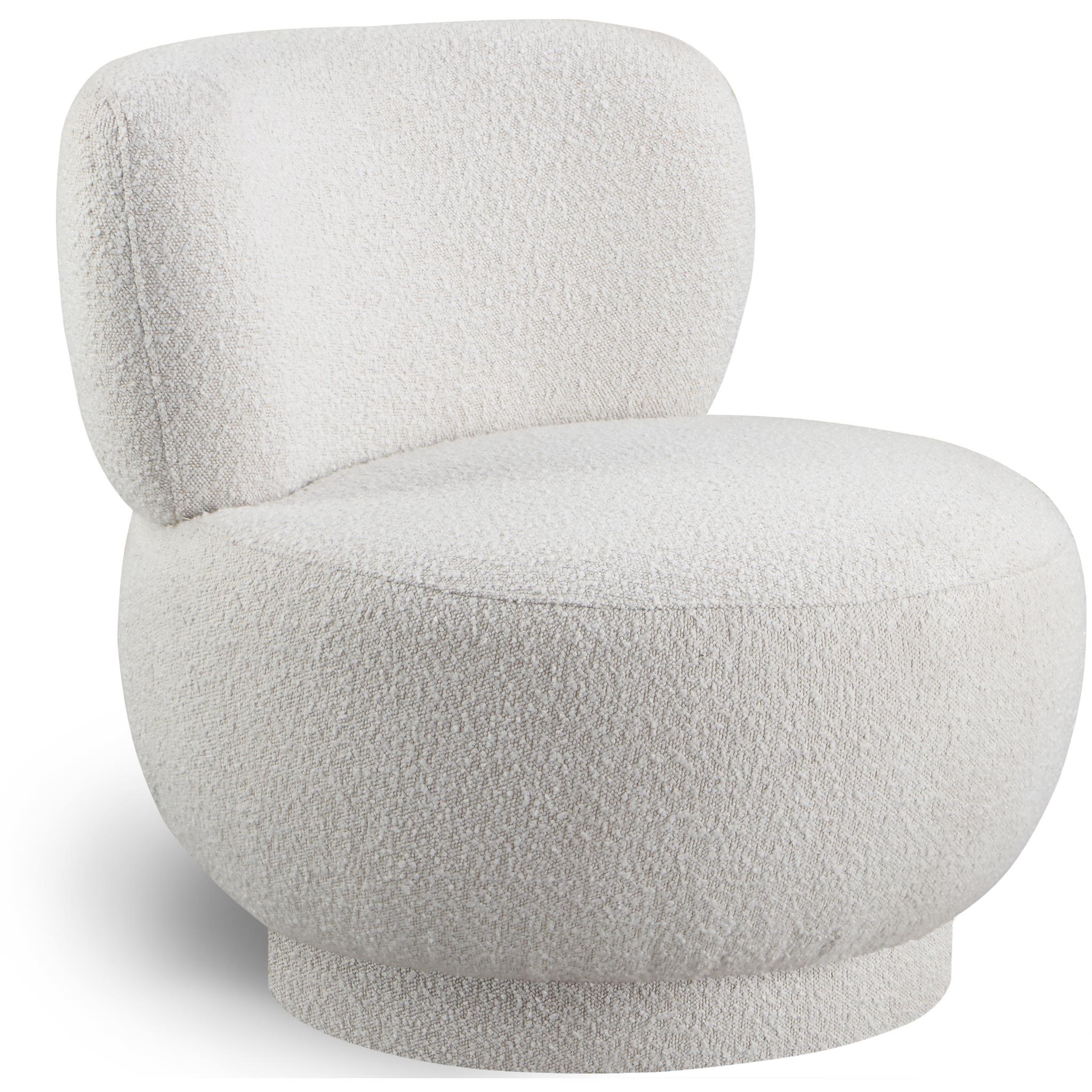 Meridian Calais Cream Boucle Fabric Accent Chair