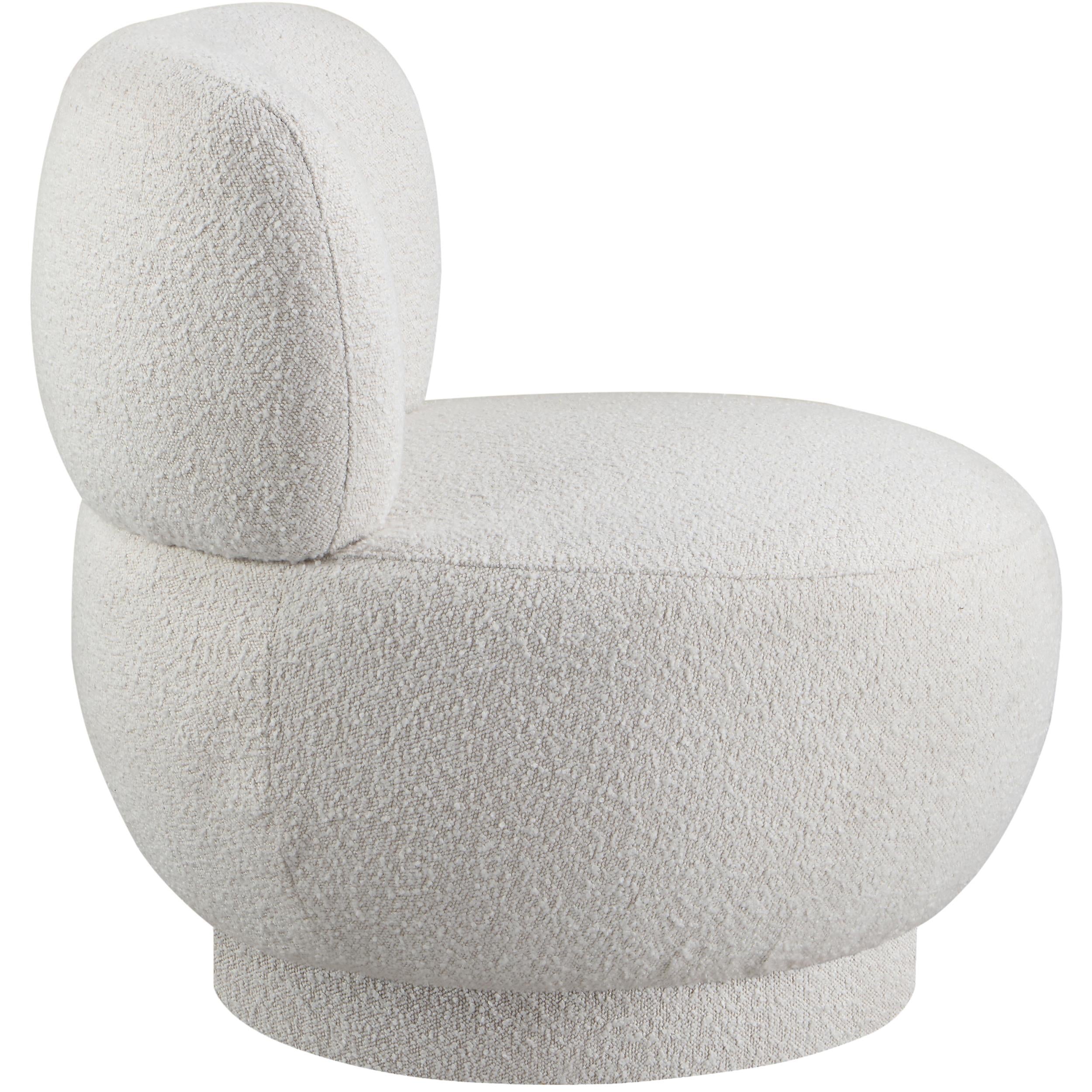 Meridian Calais Cream Boucle Fabric Accent Chair