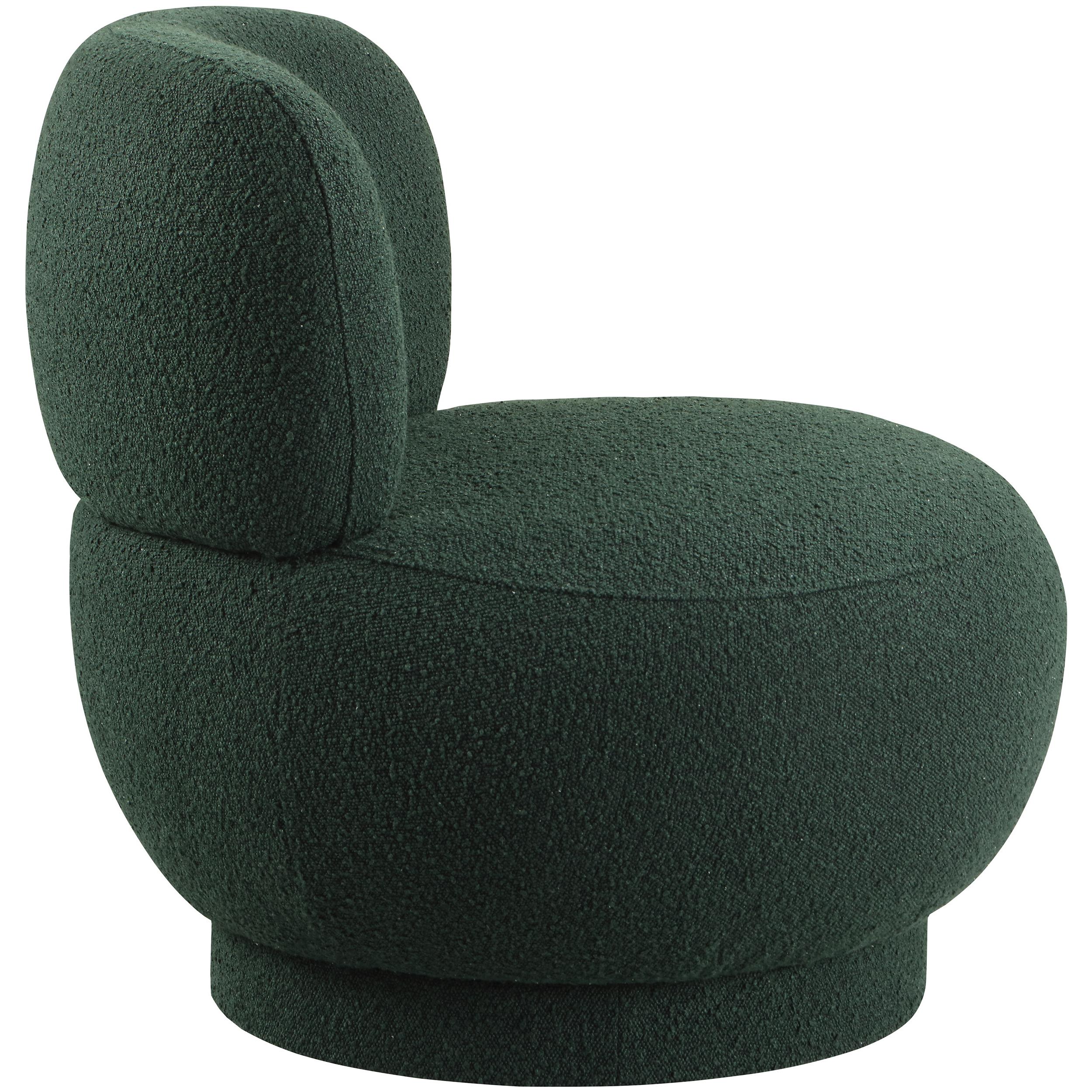 Meridian Calais Green Boucle Fabric Accent Chair