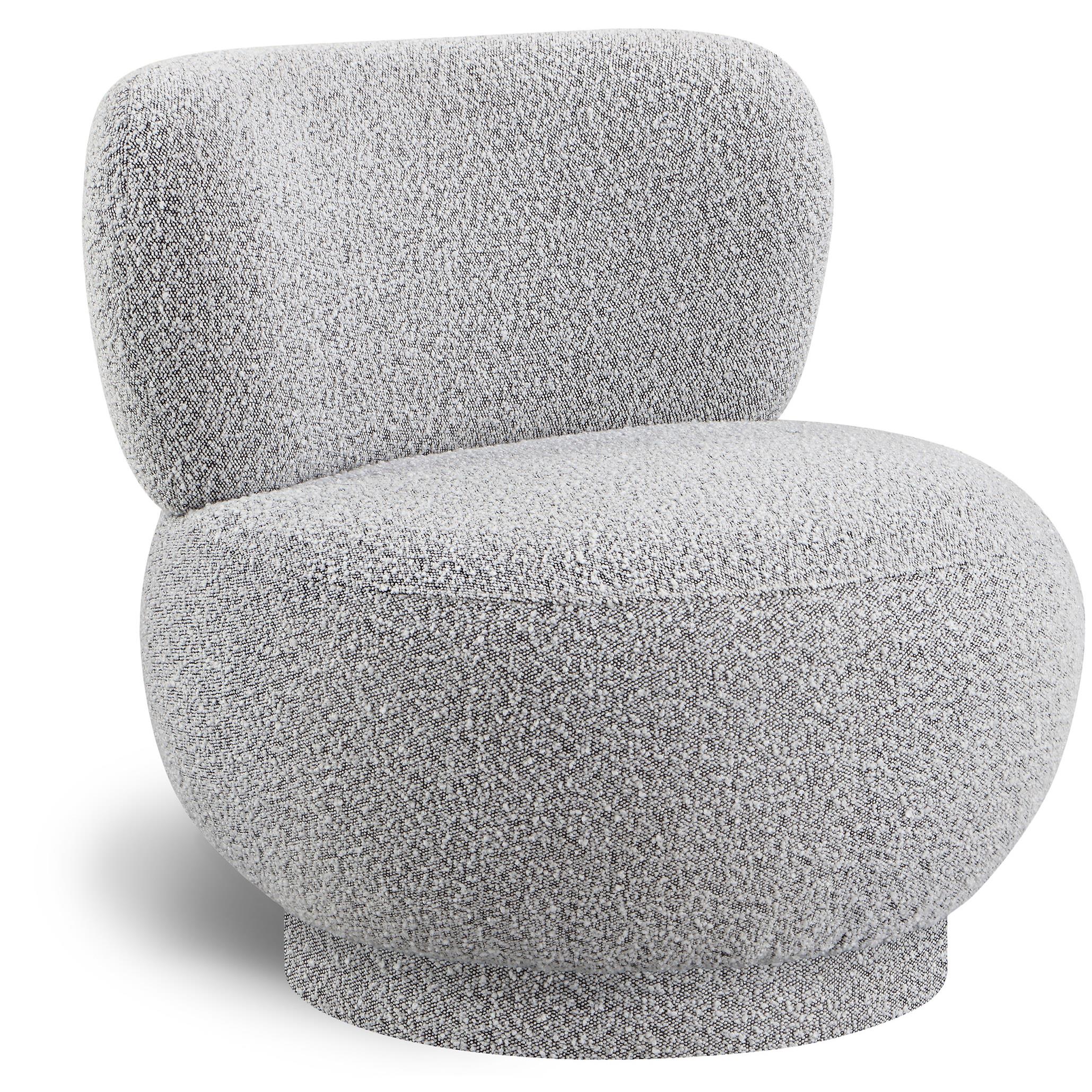 Meridian Calais Grey Boucle Fabric Accent Chair