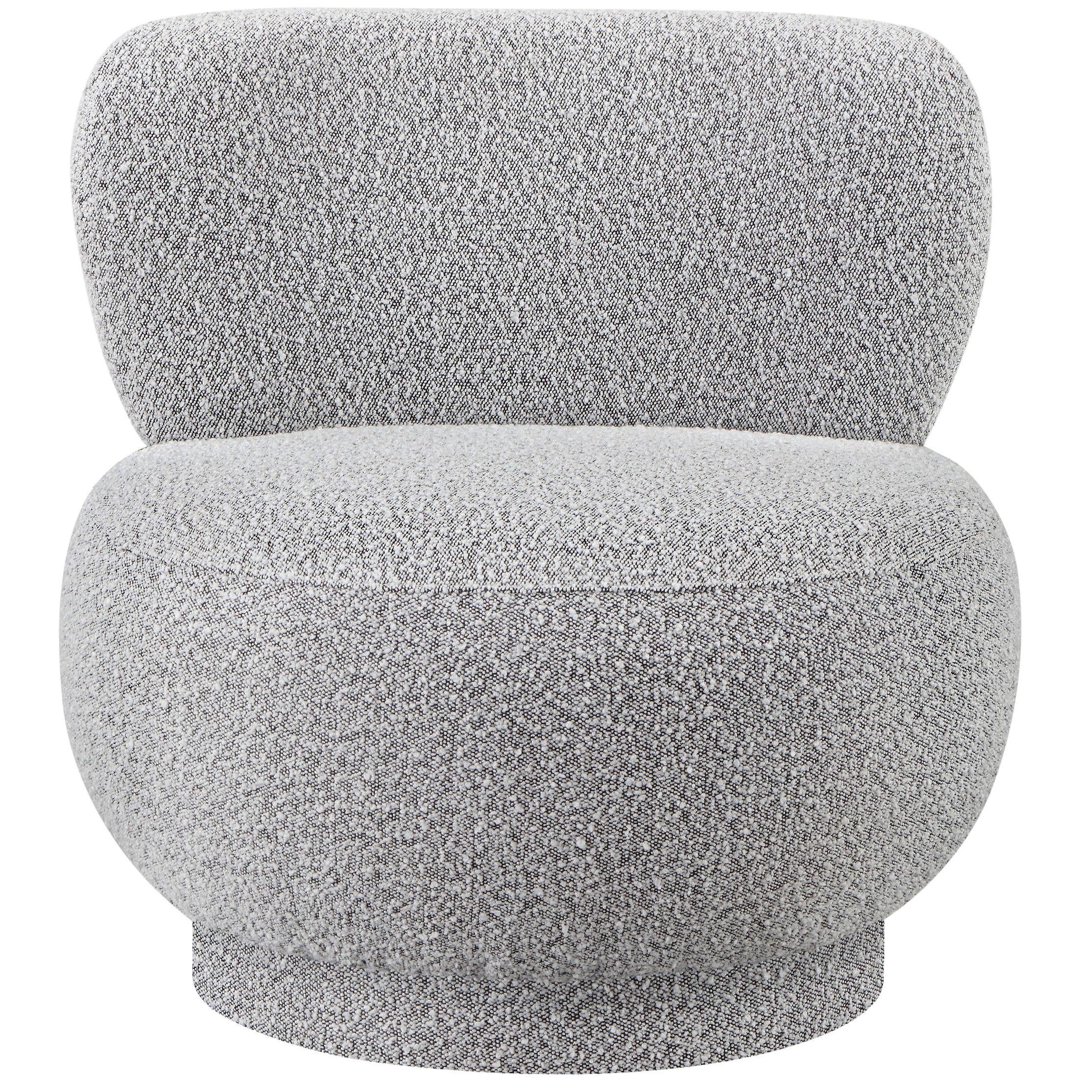 Meridian Calais Grey Boucle Fabric Accent Chair