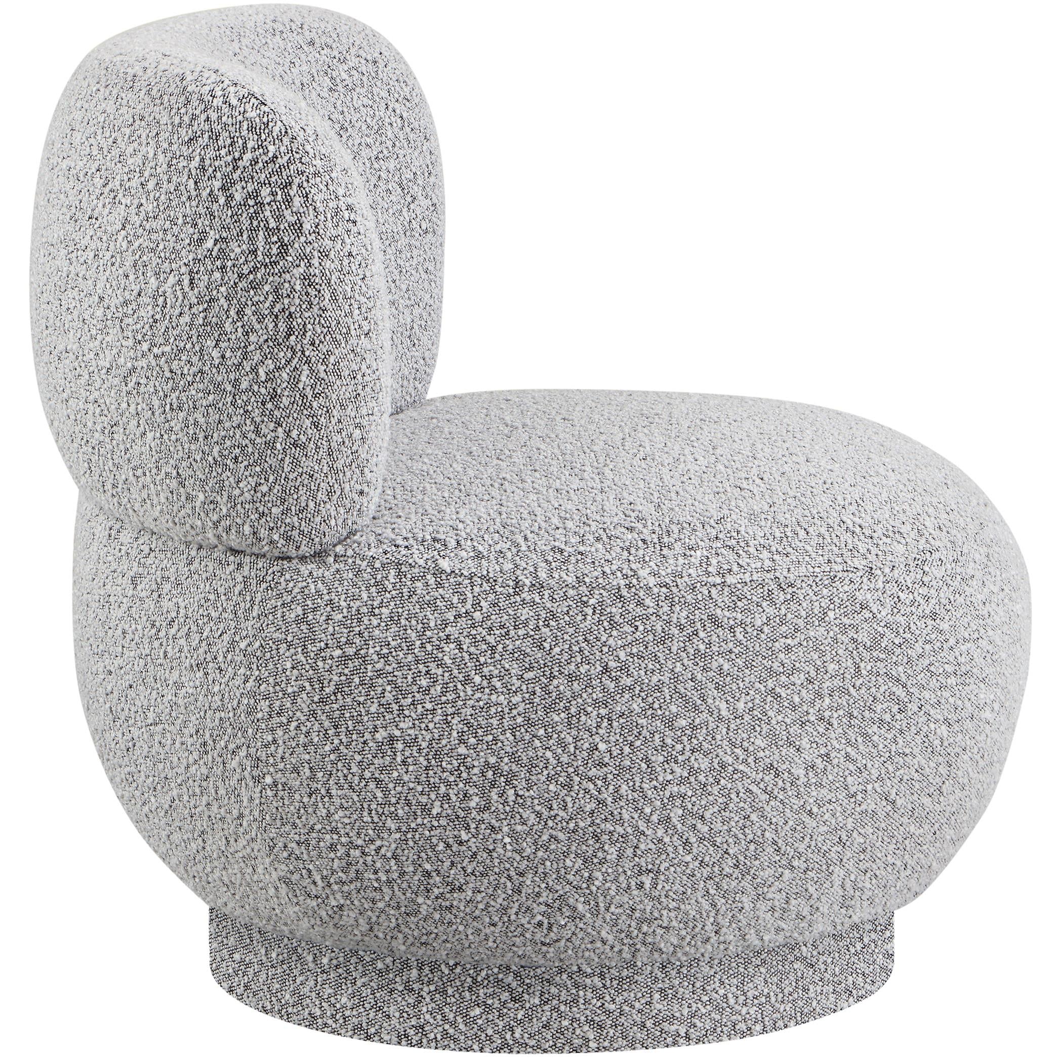 Meridian Calais Grey Boucle Fabric Accent Chair