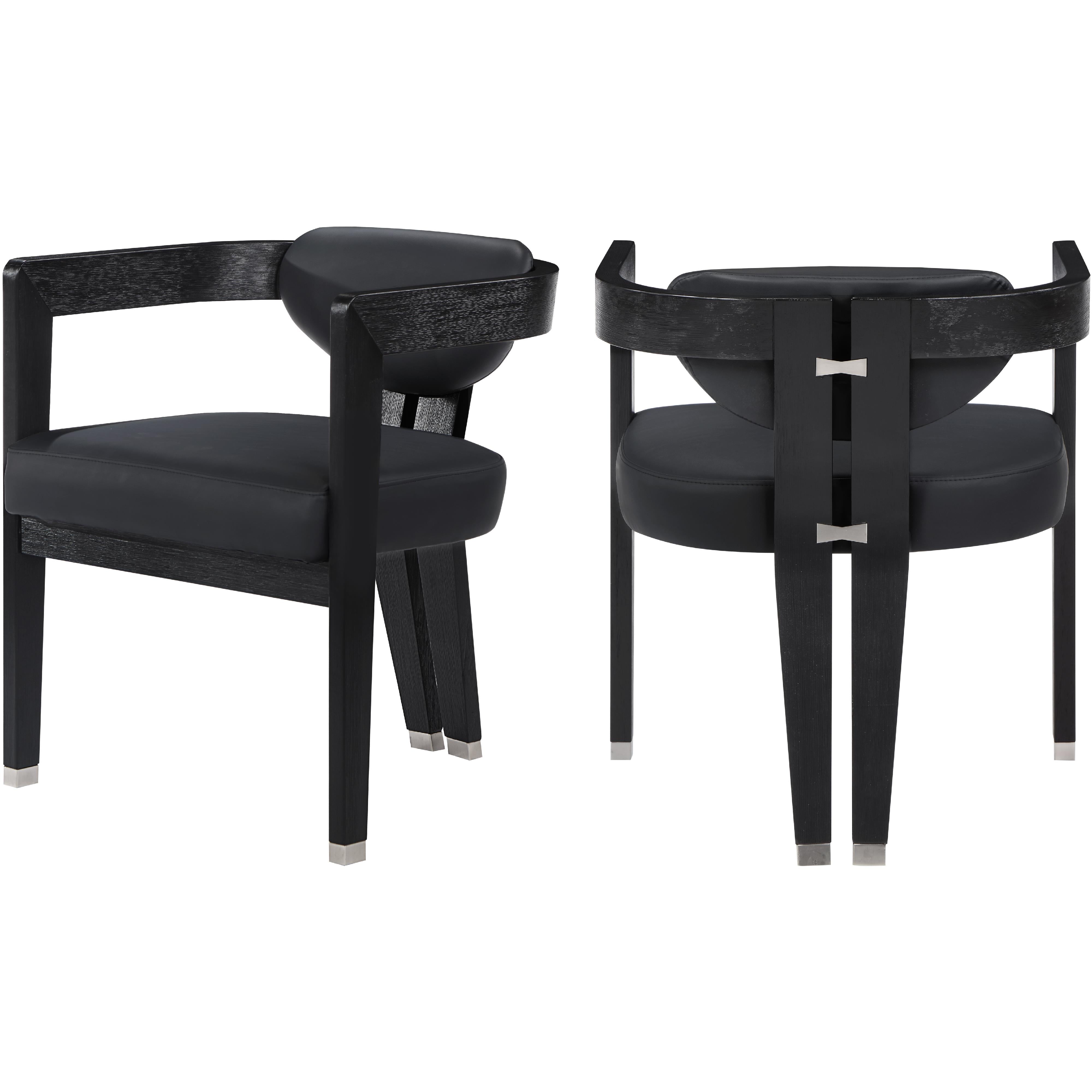 Meridian Carlyle Black Vegan Leather Dining Chair