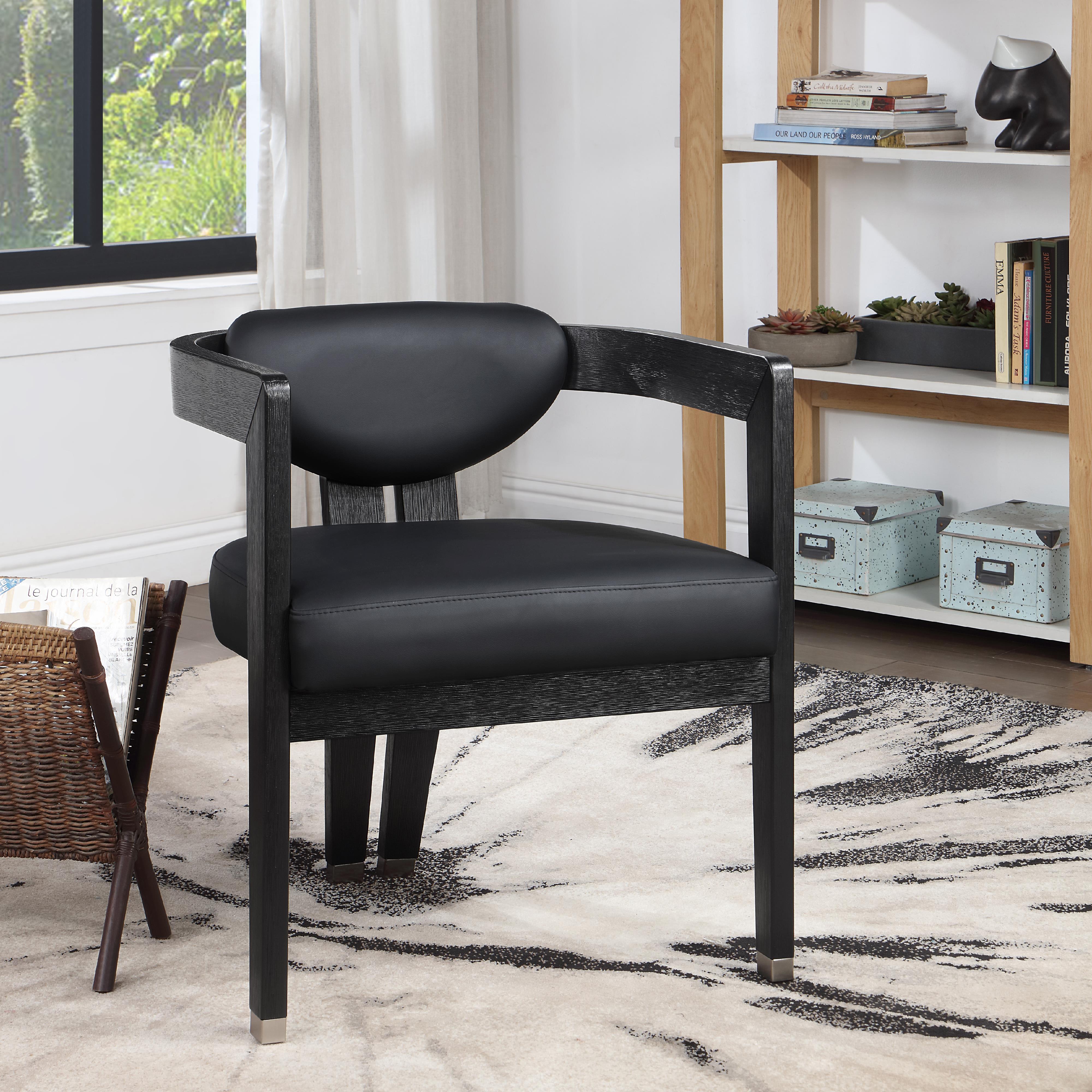 Meridian Carlyle Black Vegan Leather Dining Chair