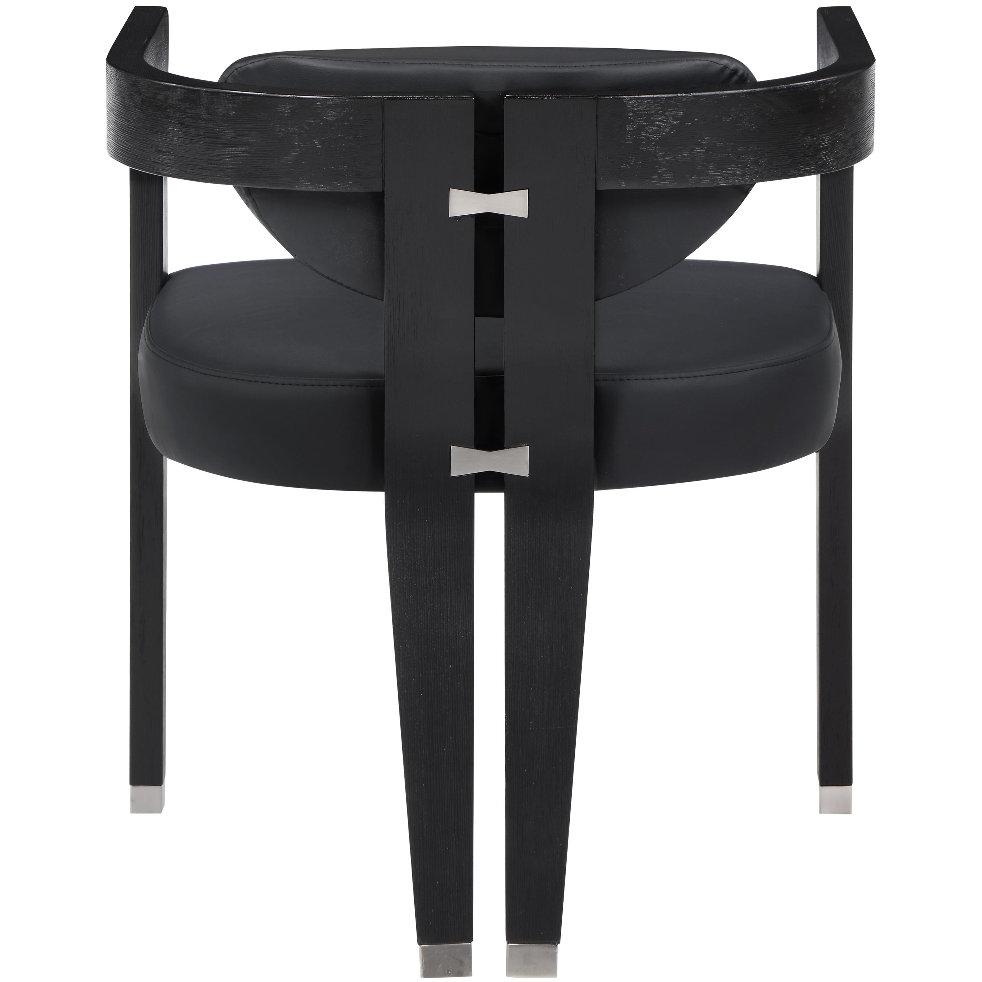 Meridian Carlyle Black Vegan Leather Dining Chair