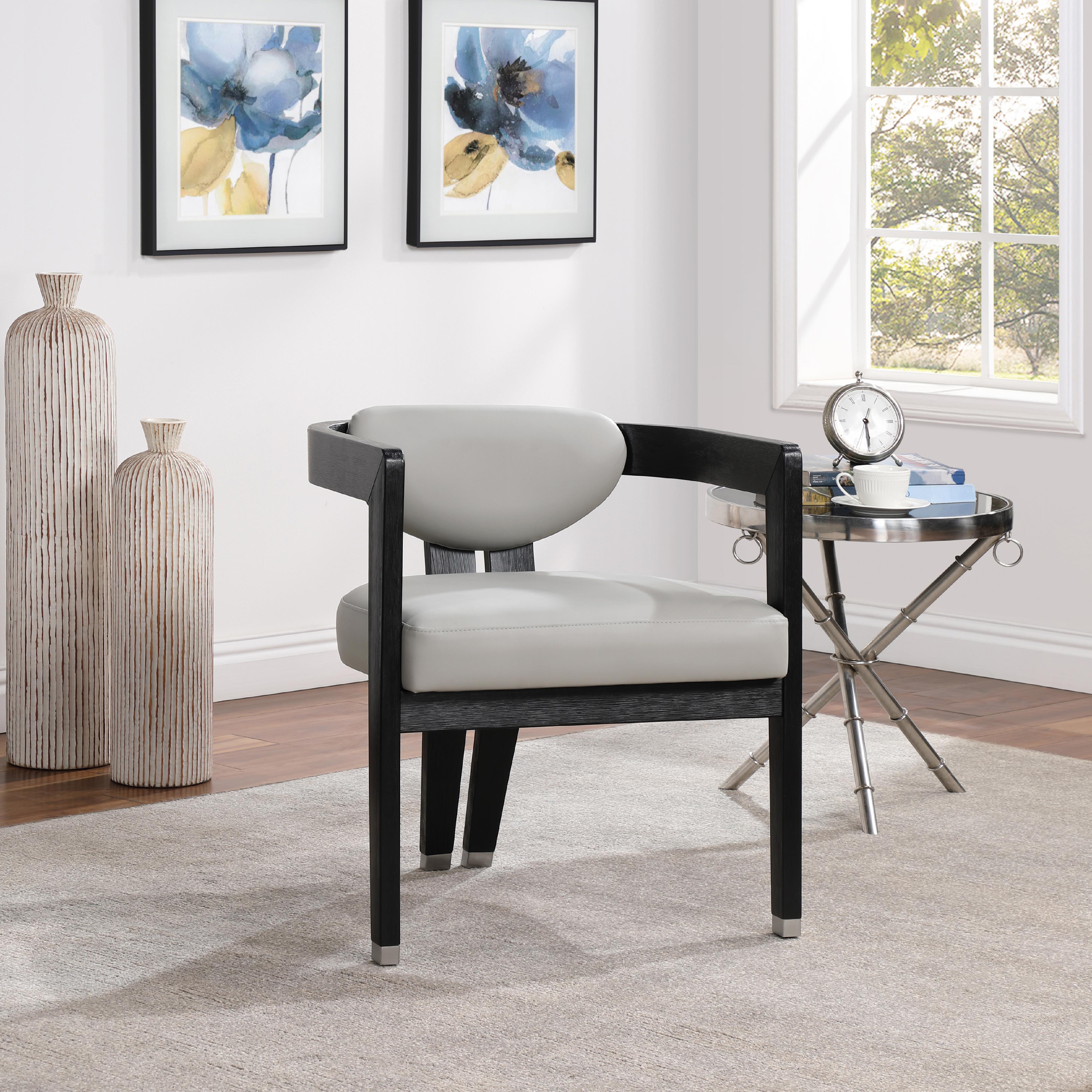 Meridian Carlyle Grey Vegan Leather Dining Chair