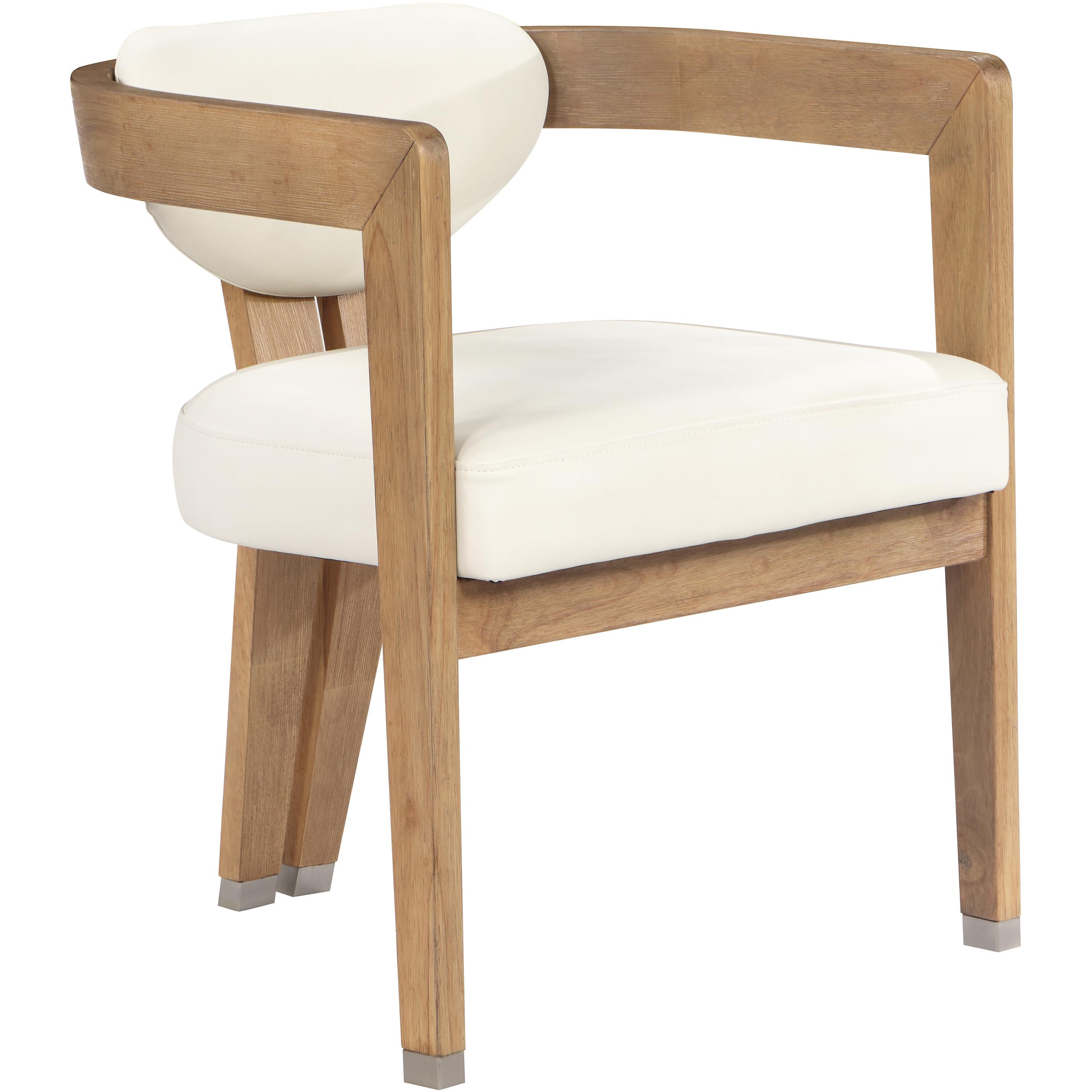 Meridian Carlyle Cream Vegan Leather Dining Chair