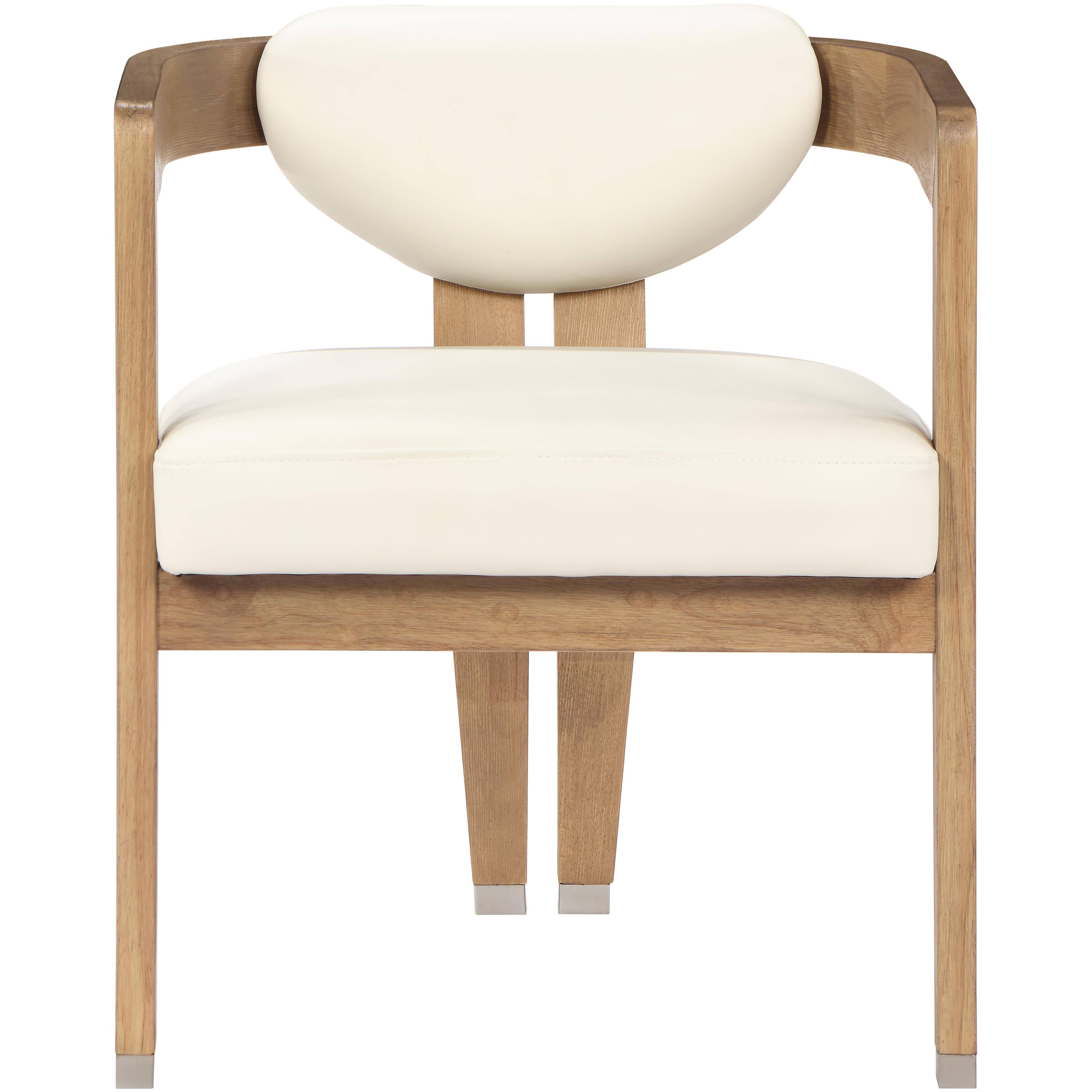 Meridian Carlyle Cream Vegan Leather Dining Chair