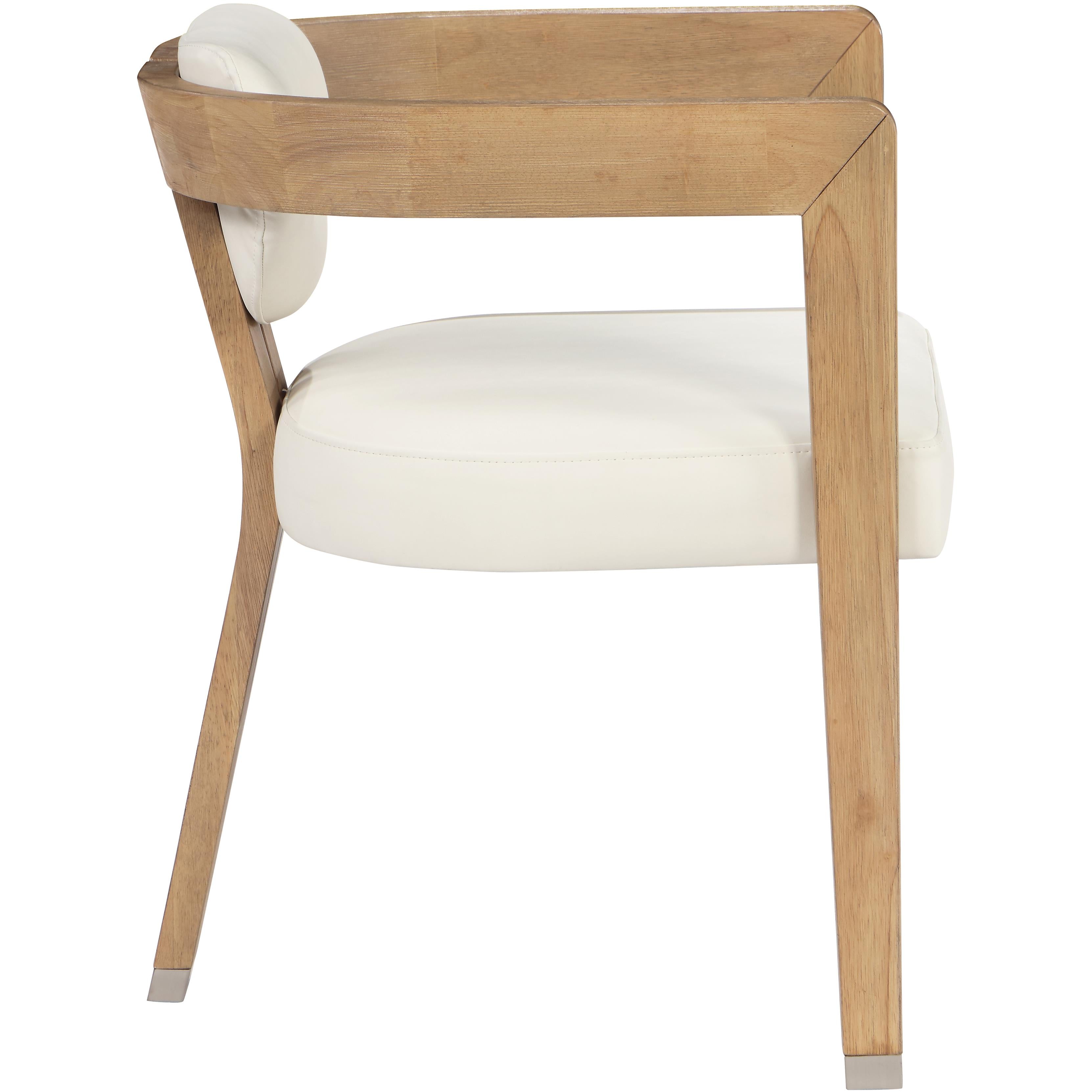 Meridian Carlyle Cream Vegan Leather Dining Chair