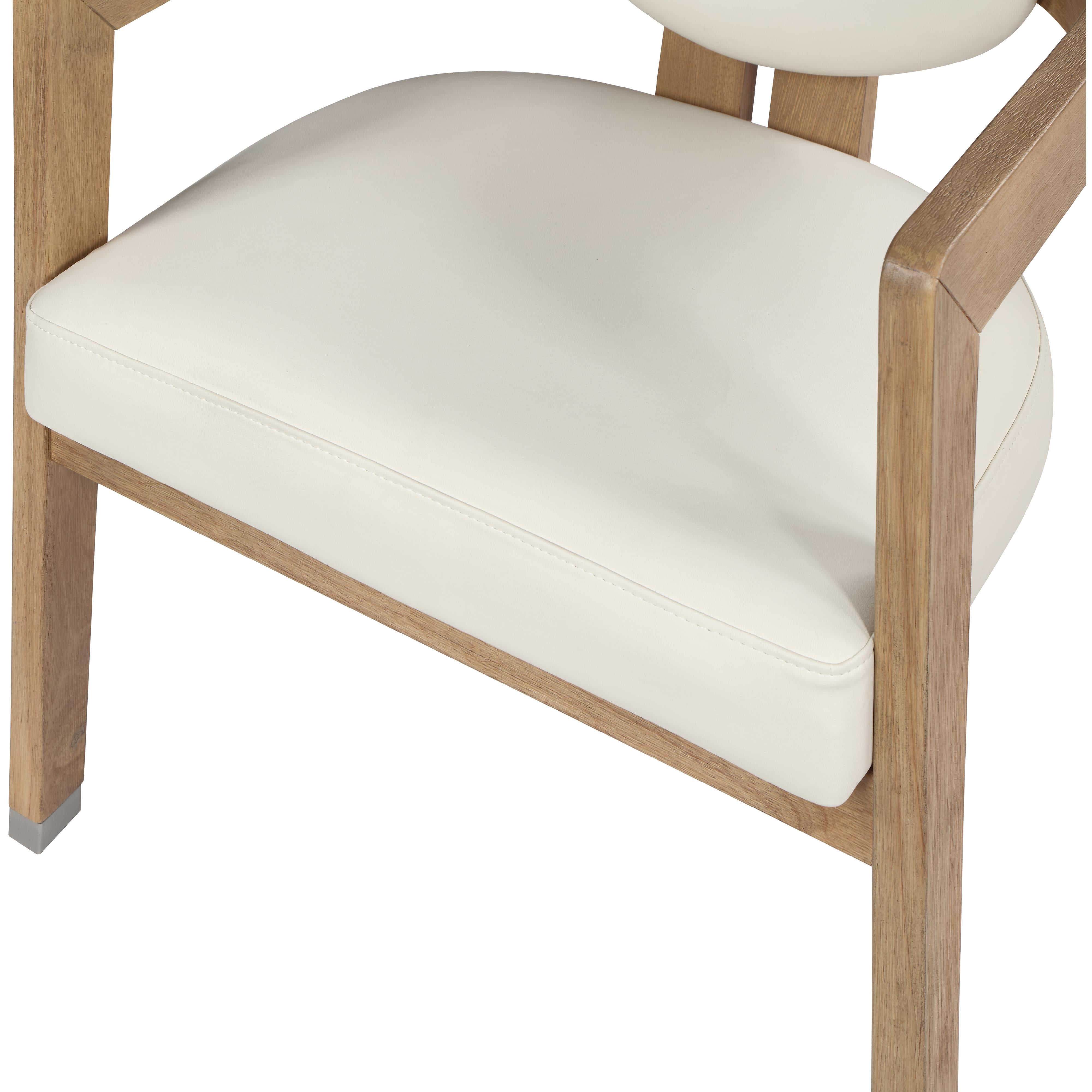 Meridian Carlyle Cream Vegan Leather Dining Chair