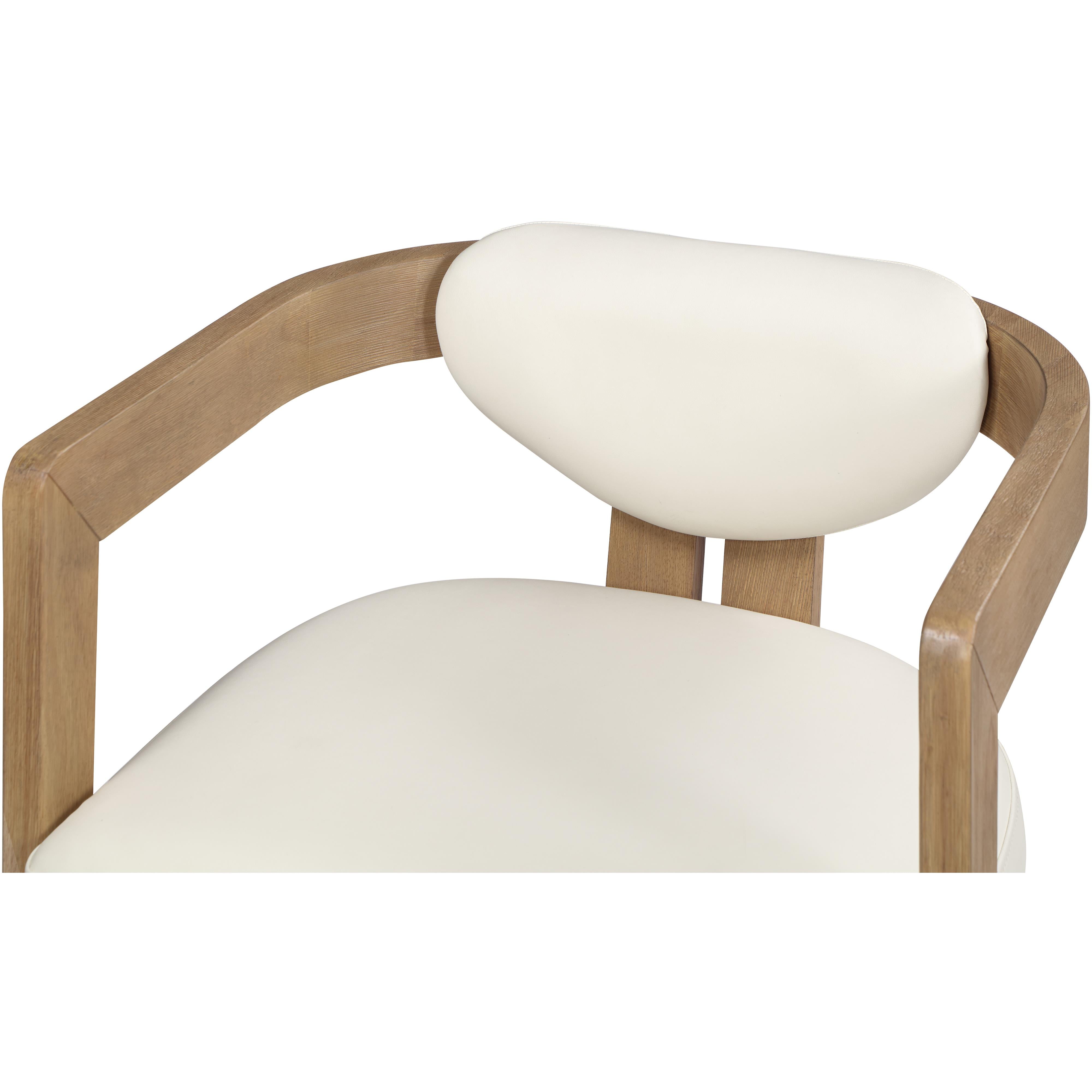 Meridian Carlyle Cream Vegan Leather Dining Chair