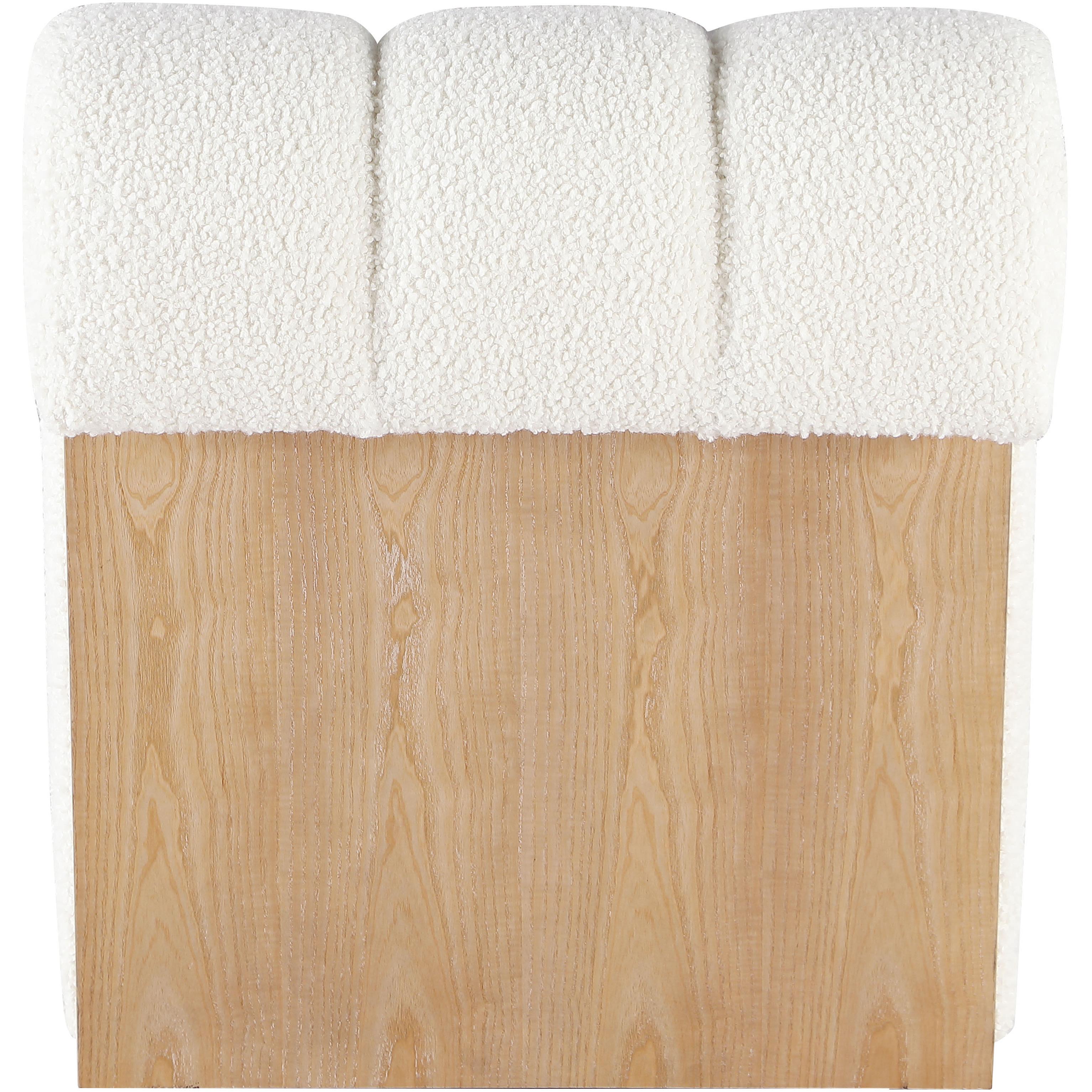 Meridian Swoon Cream Faux Sheepskin Accent Chair