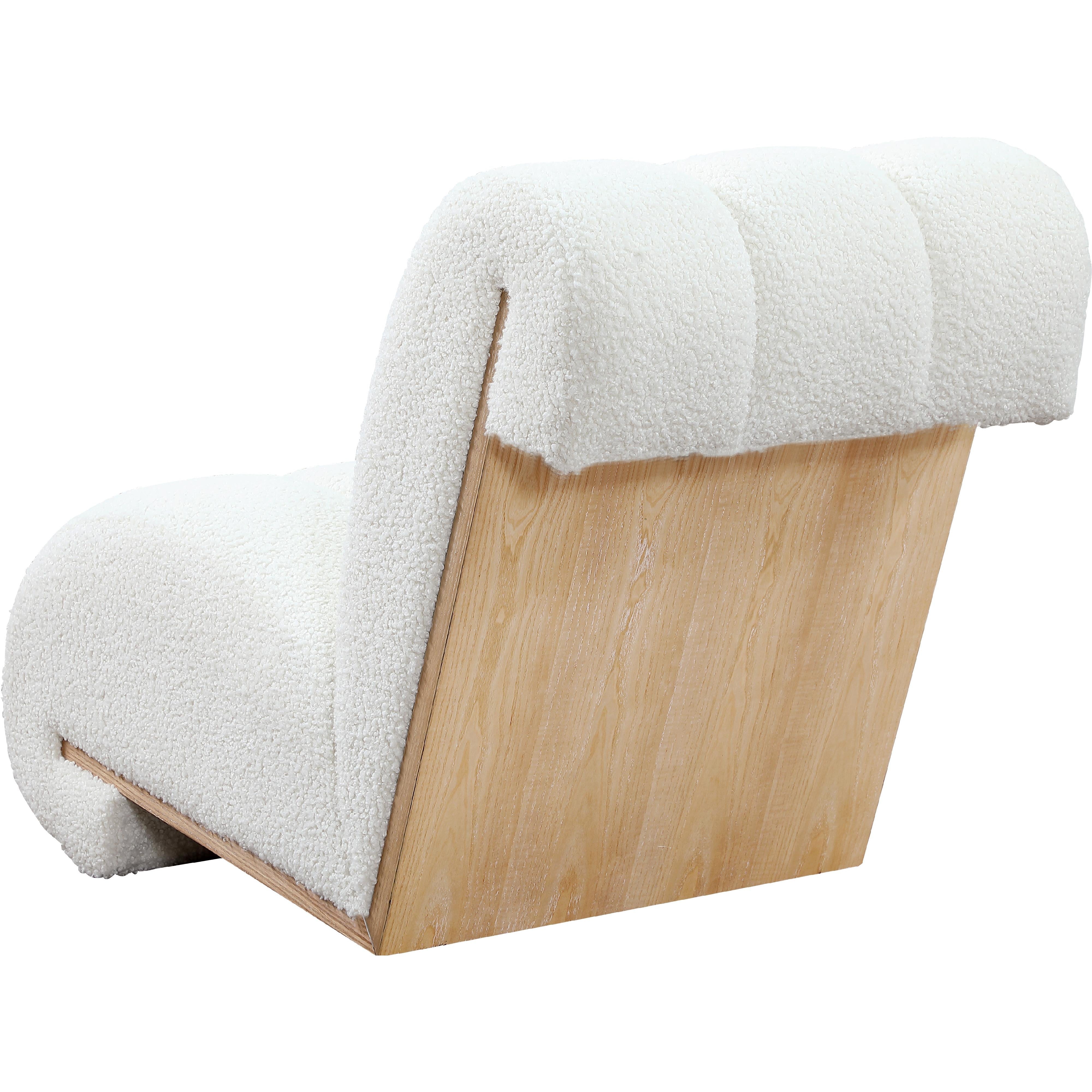 Meridian Swoon Cream Faux Sheepskin Accent Chair