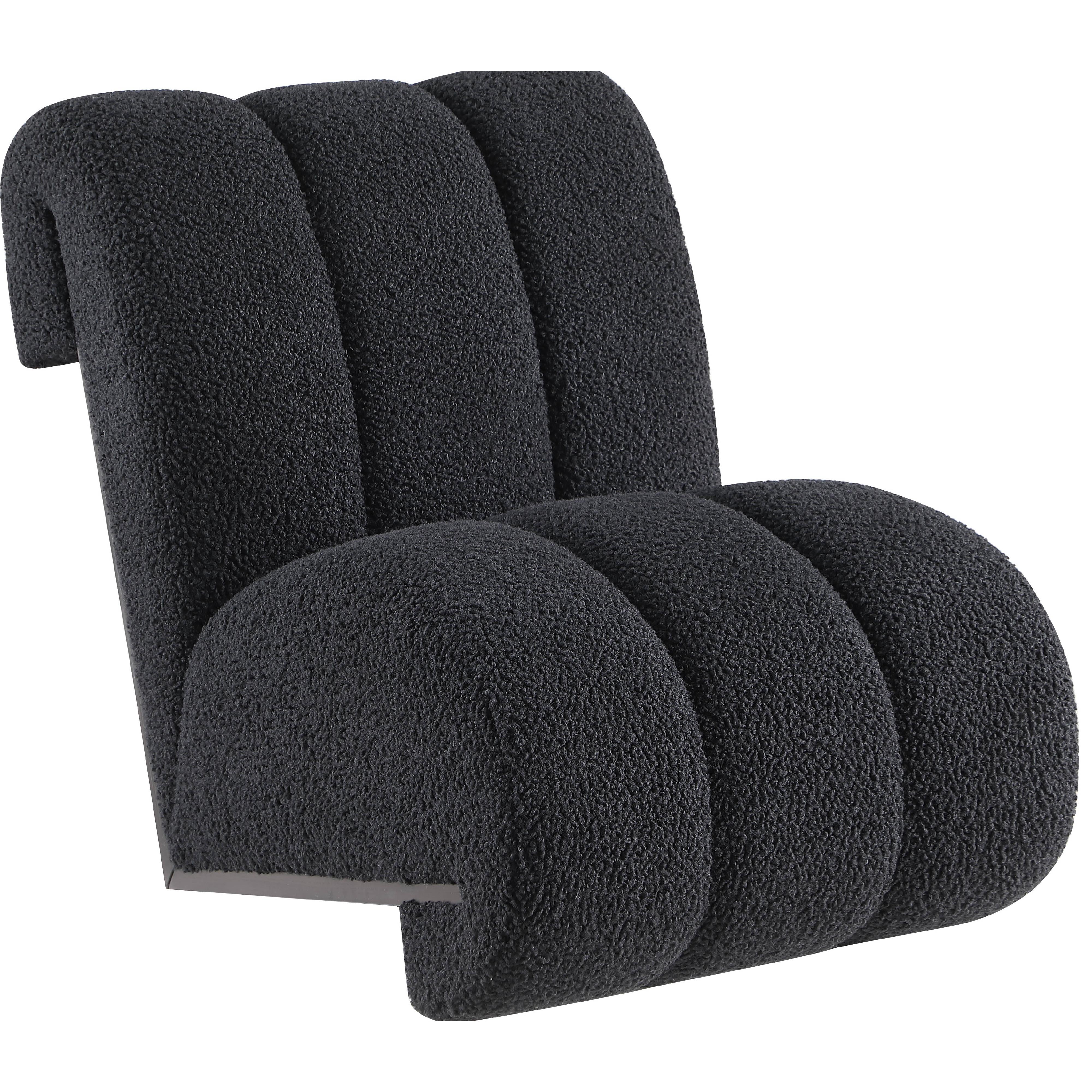 Meridian Swoon Black Faux Sheepskin Accent Chair