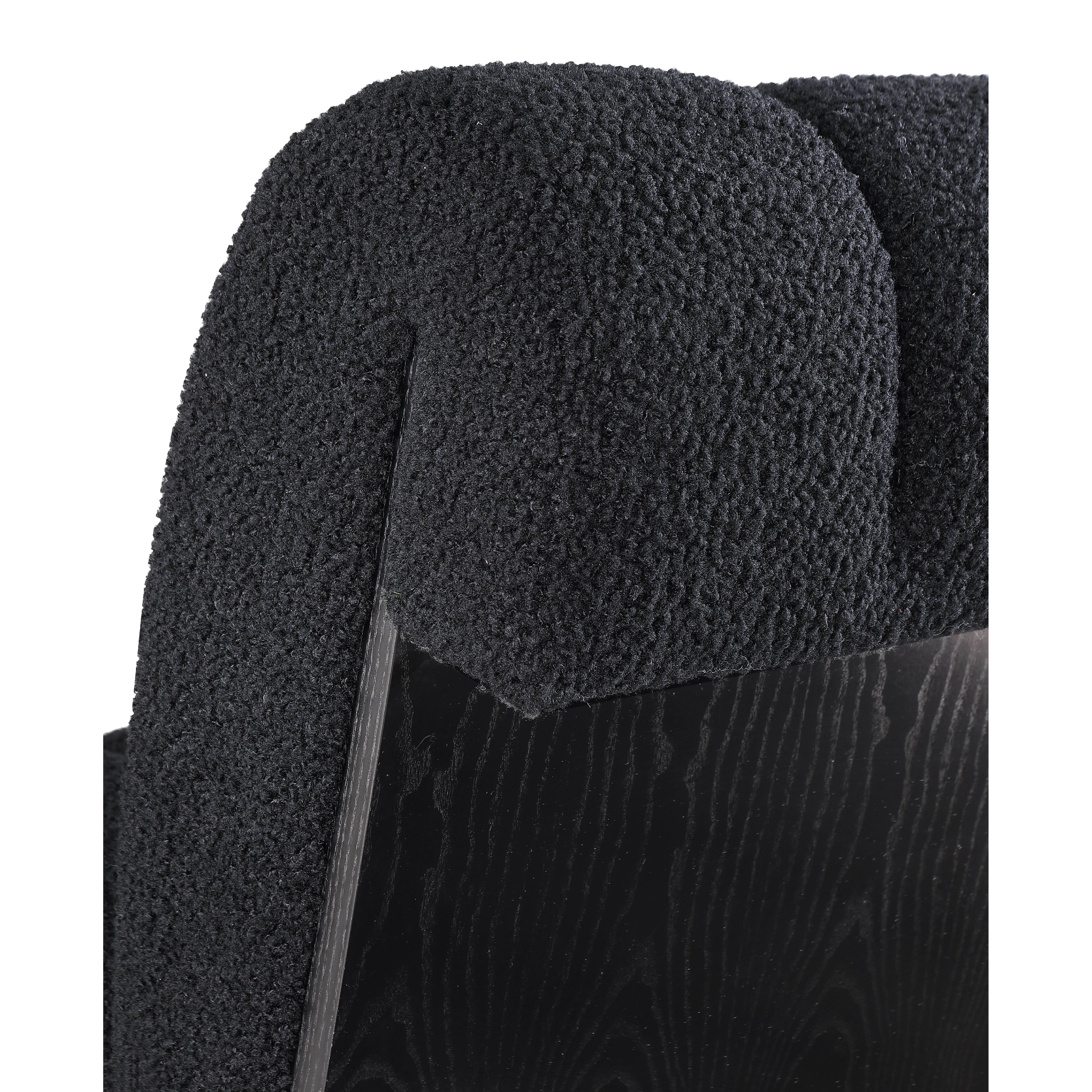 Meridian Swoon Black Faux Sheepskin Accent Chair