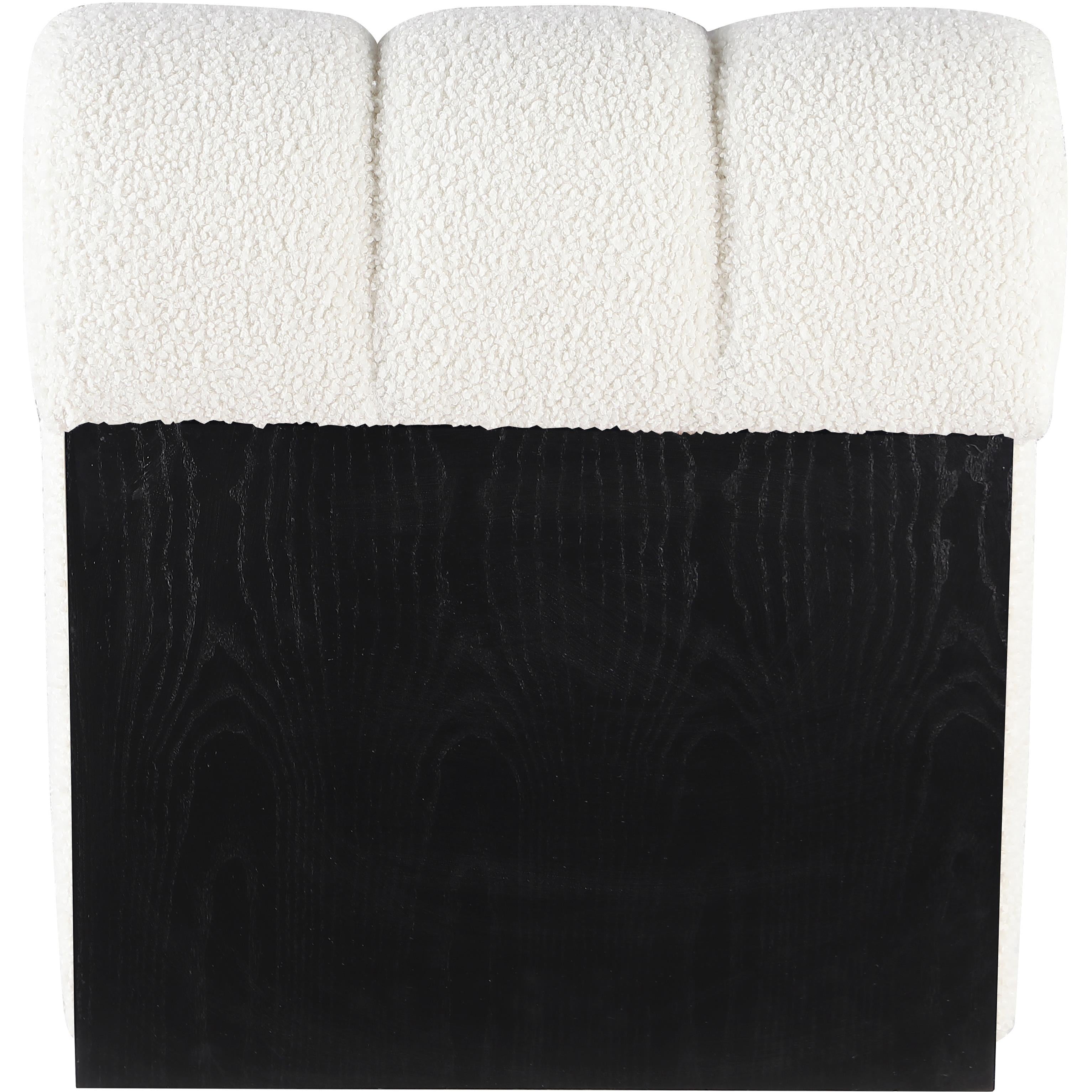 Meridian Swoon Cream Faux Sheepskin Accent Chair