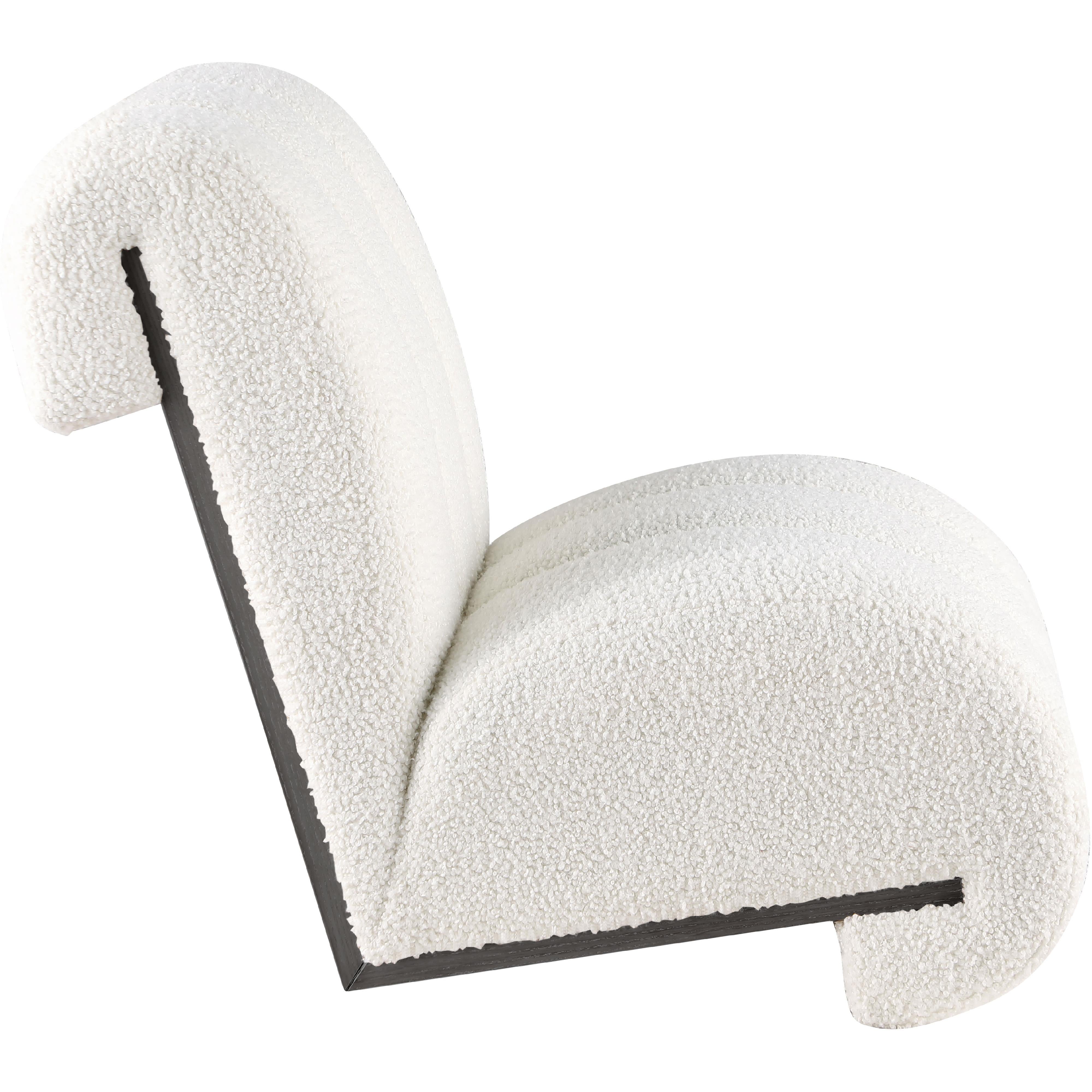 Meridian Swoon Cream Faux Sheepskin Accent Chair