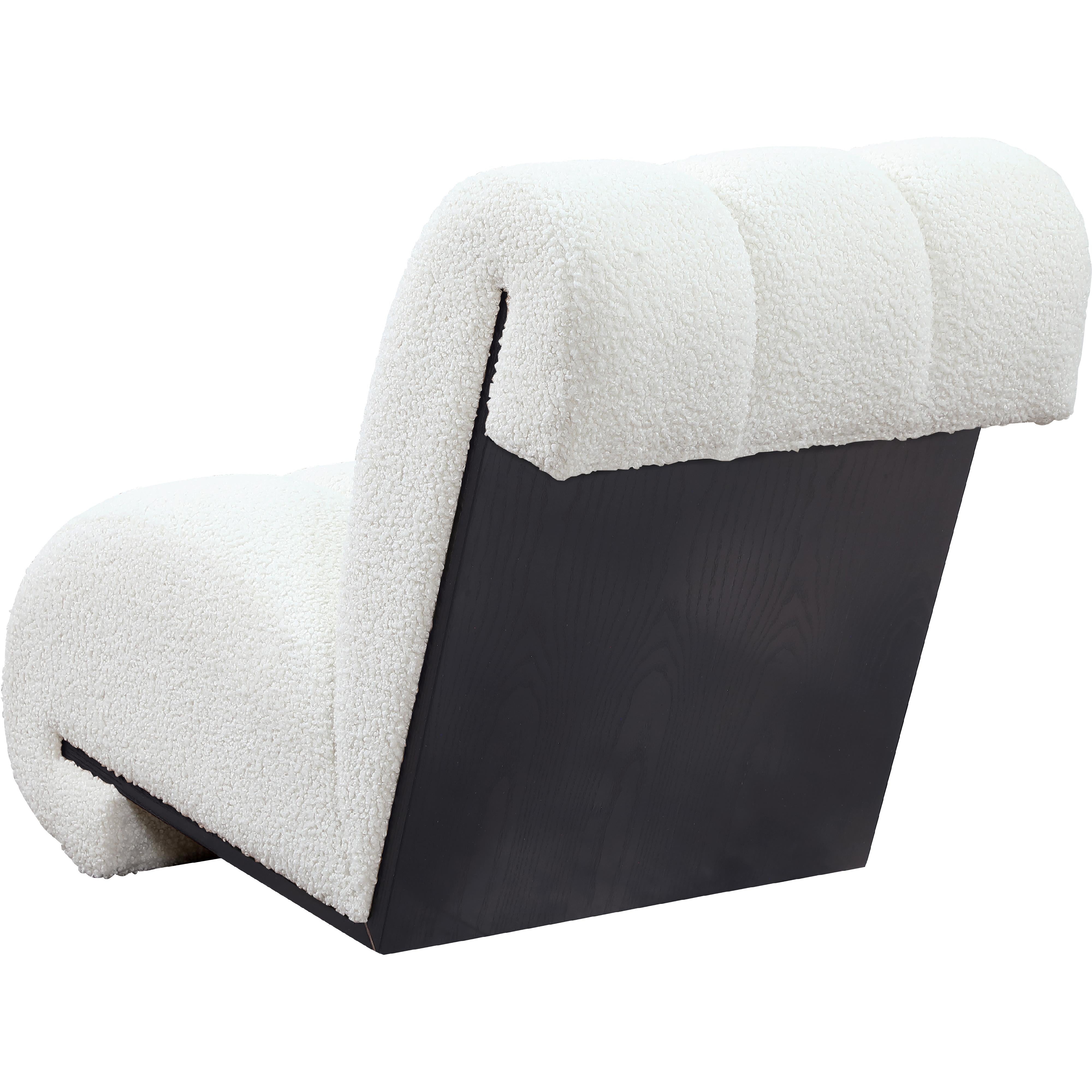 Meridian Swoon Cream Faux Sheepskin Accent Chair