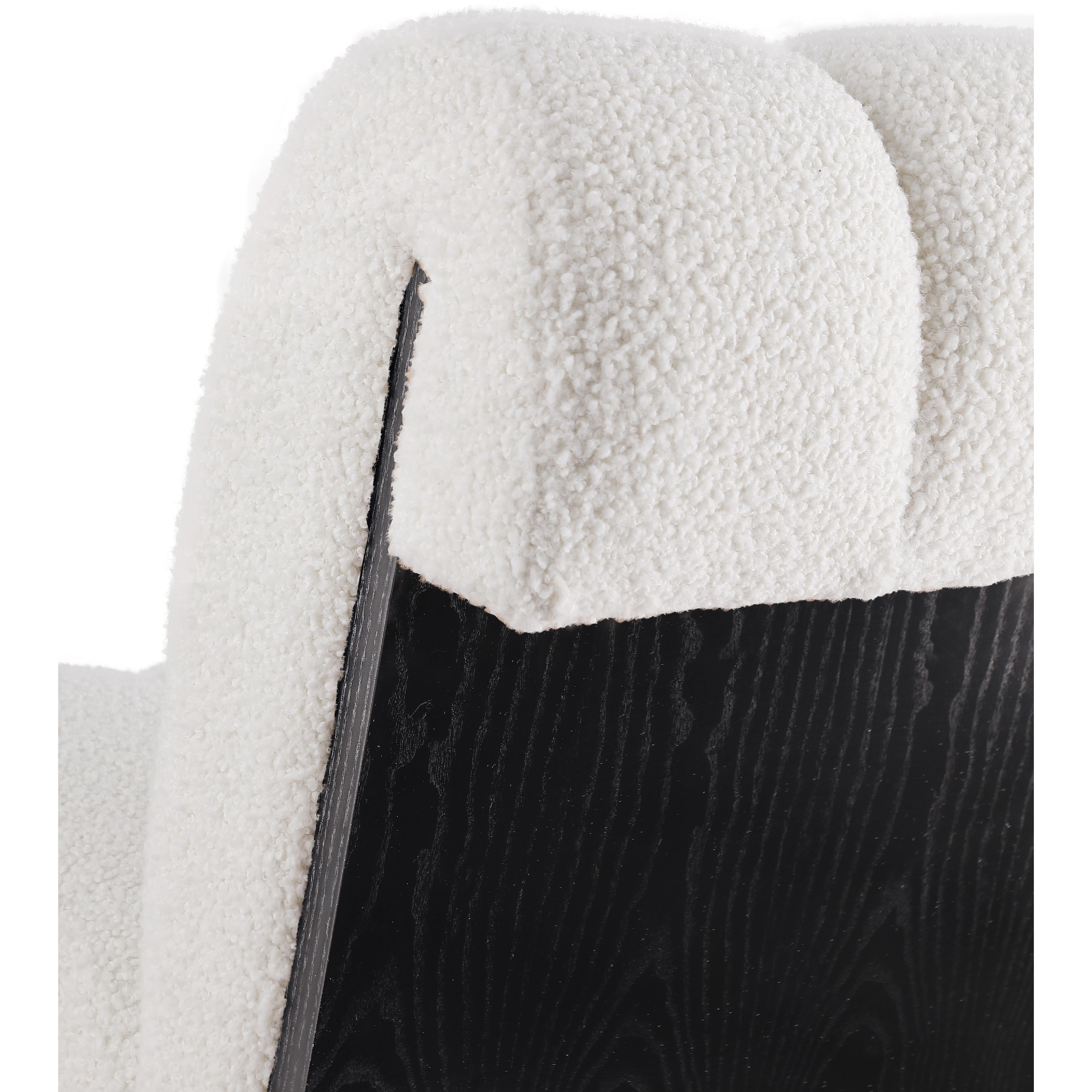 Meridian Swoon Cream Faux Sheepskin Accent Chair