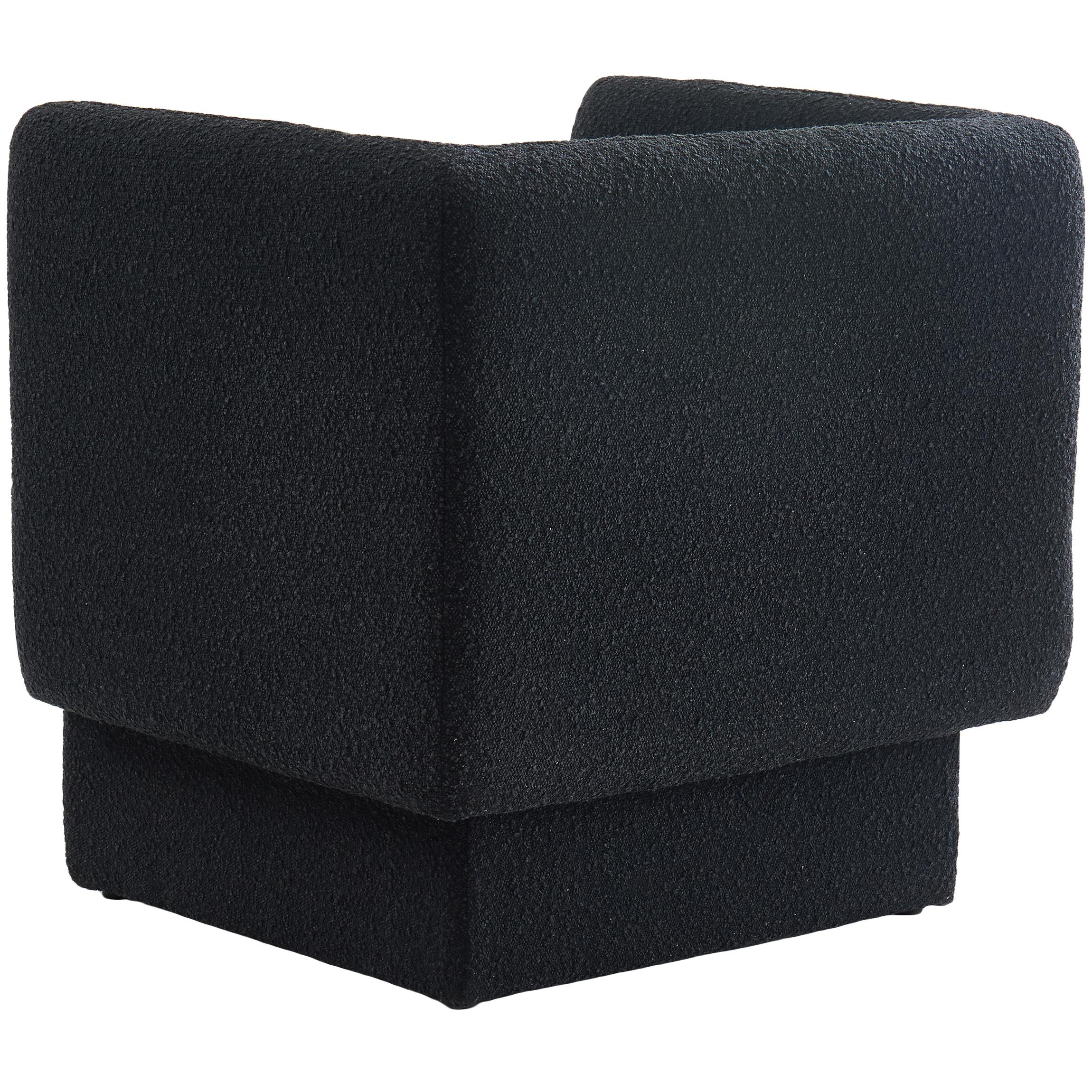 Meridian Vera Black Boucle Fabric Accent Chair