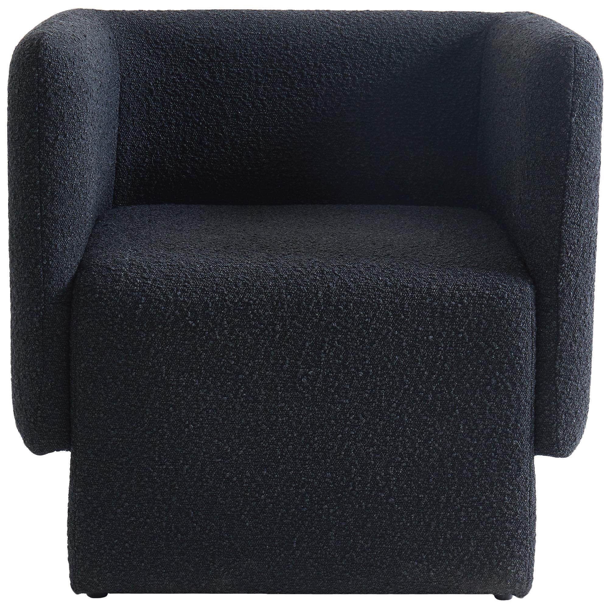 Meridian Vera Black Boucle Fabric Accent Chair