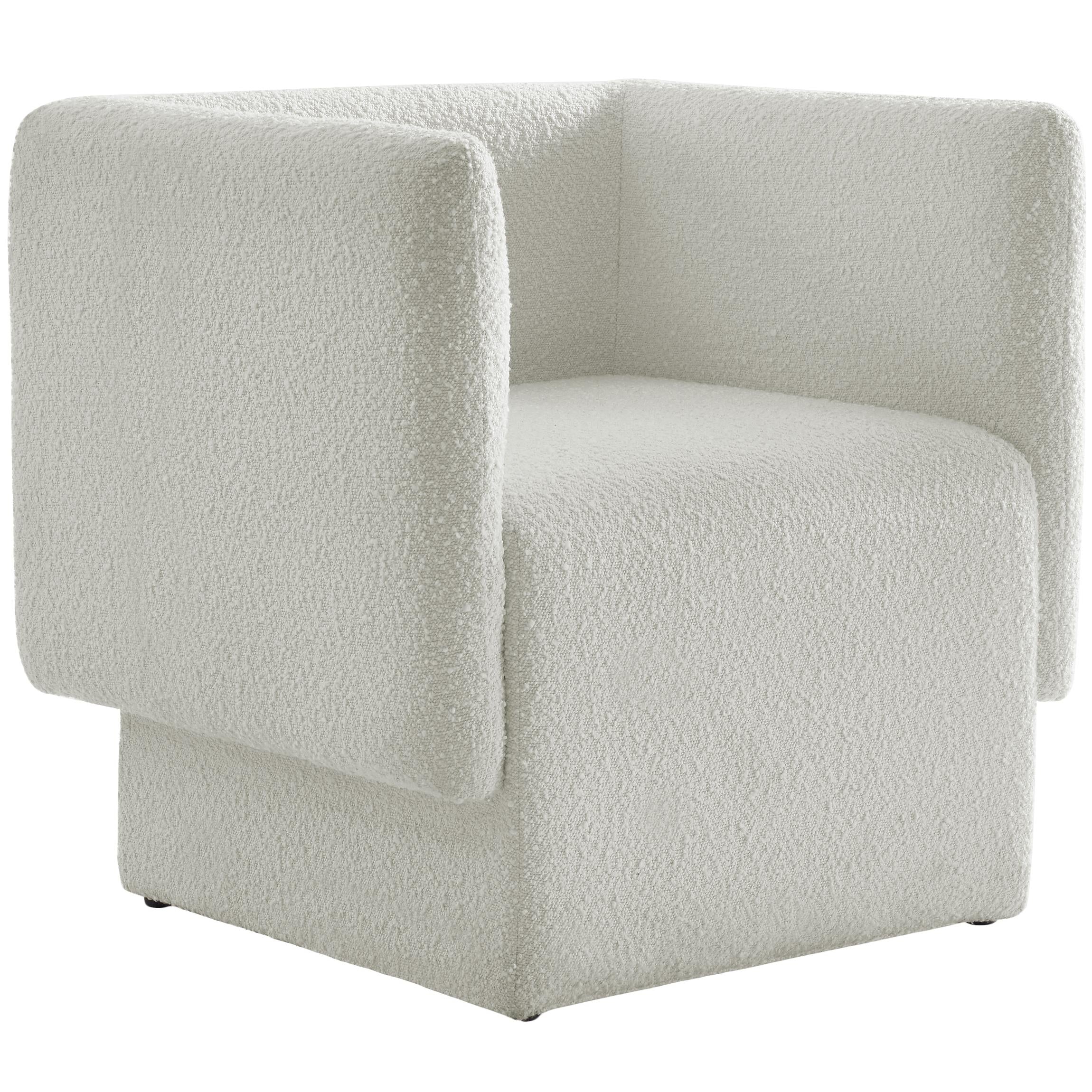 Meridian Vera Cream Boucle Fabric Accent Chair