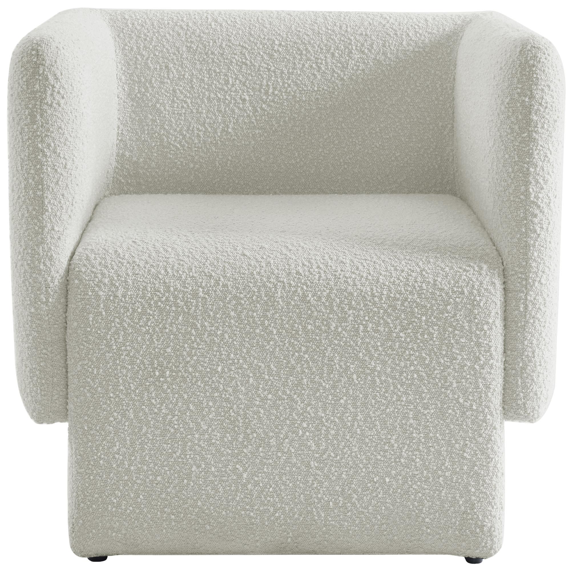 Meridian Vera Cream Boucle Fabric Accent Chair