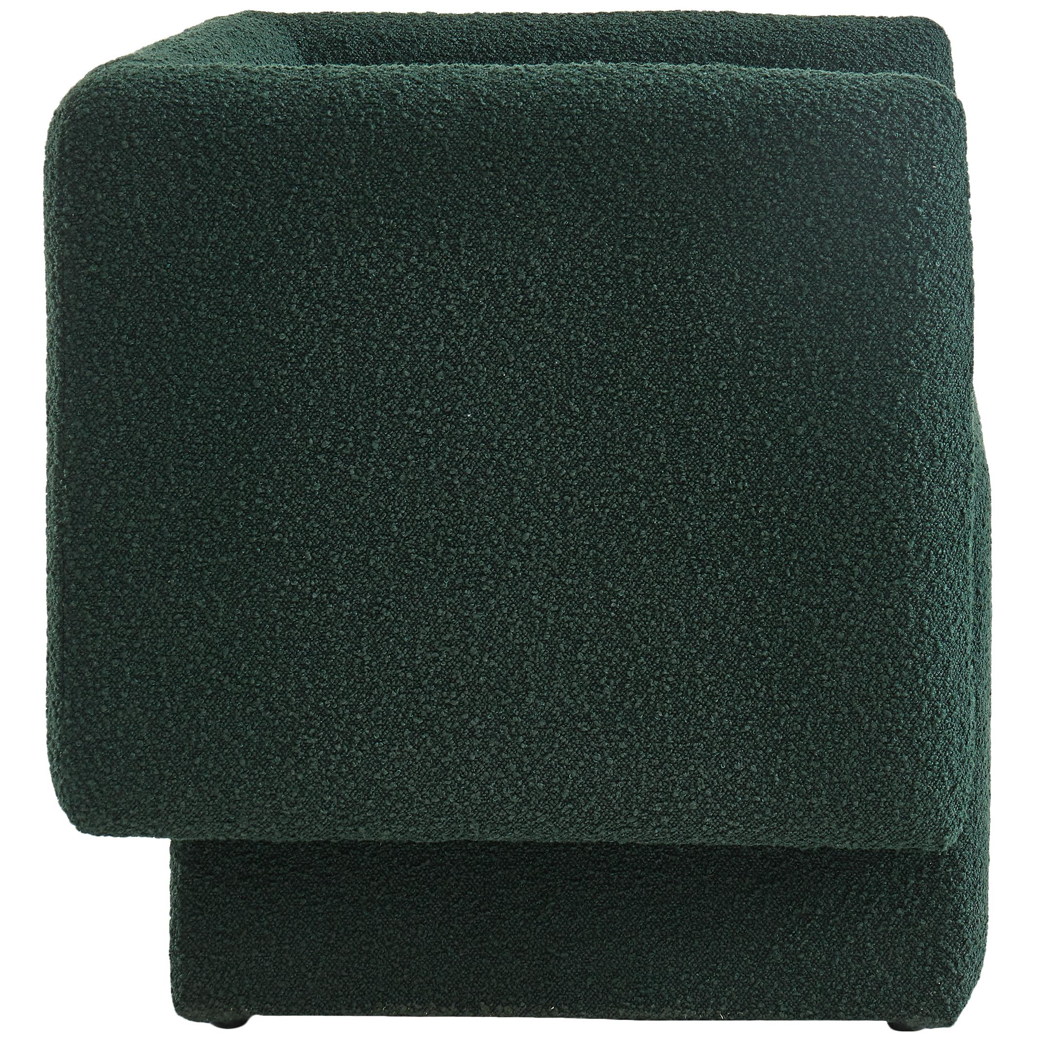 Meridian Vera Green Boucle Fabric Accent Chair