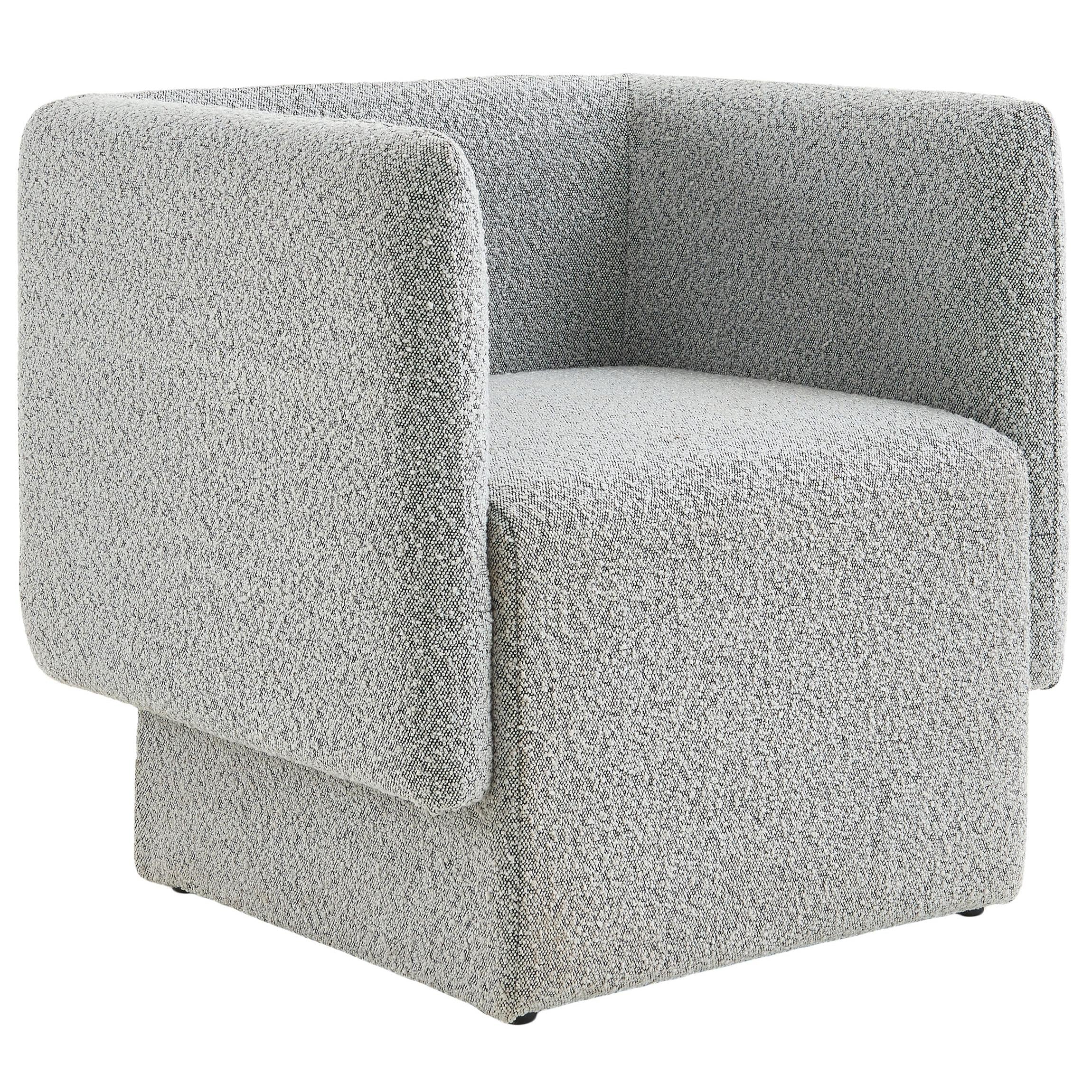 Meridian Vera Grey Boucle Fabric Accent Chair