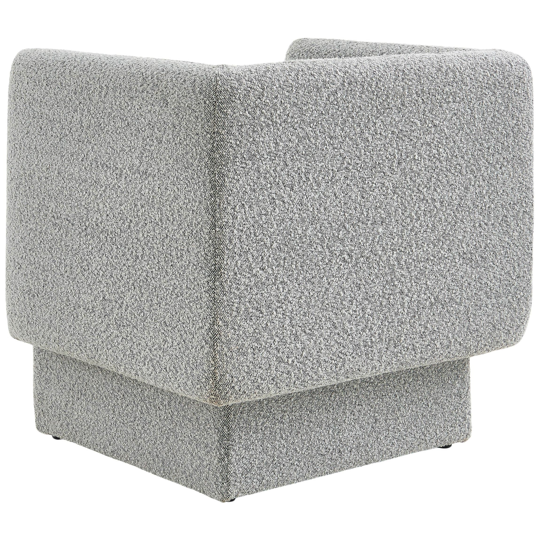 Meridian Vera Grey Boucle Fabric Accent Chair