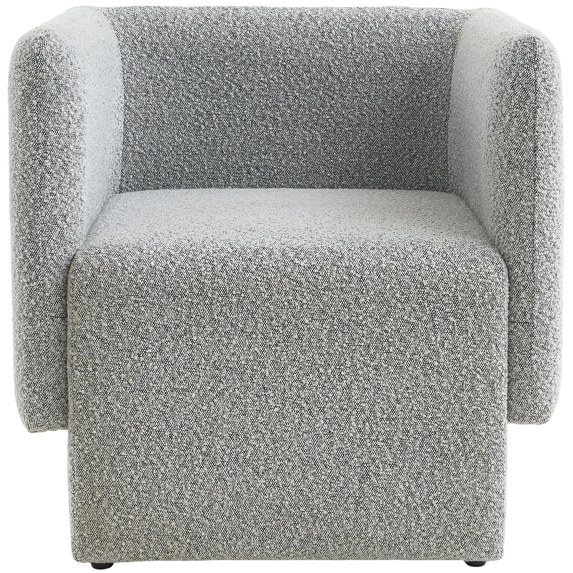 Meridian Vera Grey Boucle Fabric Accent Chair