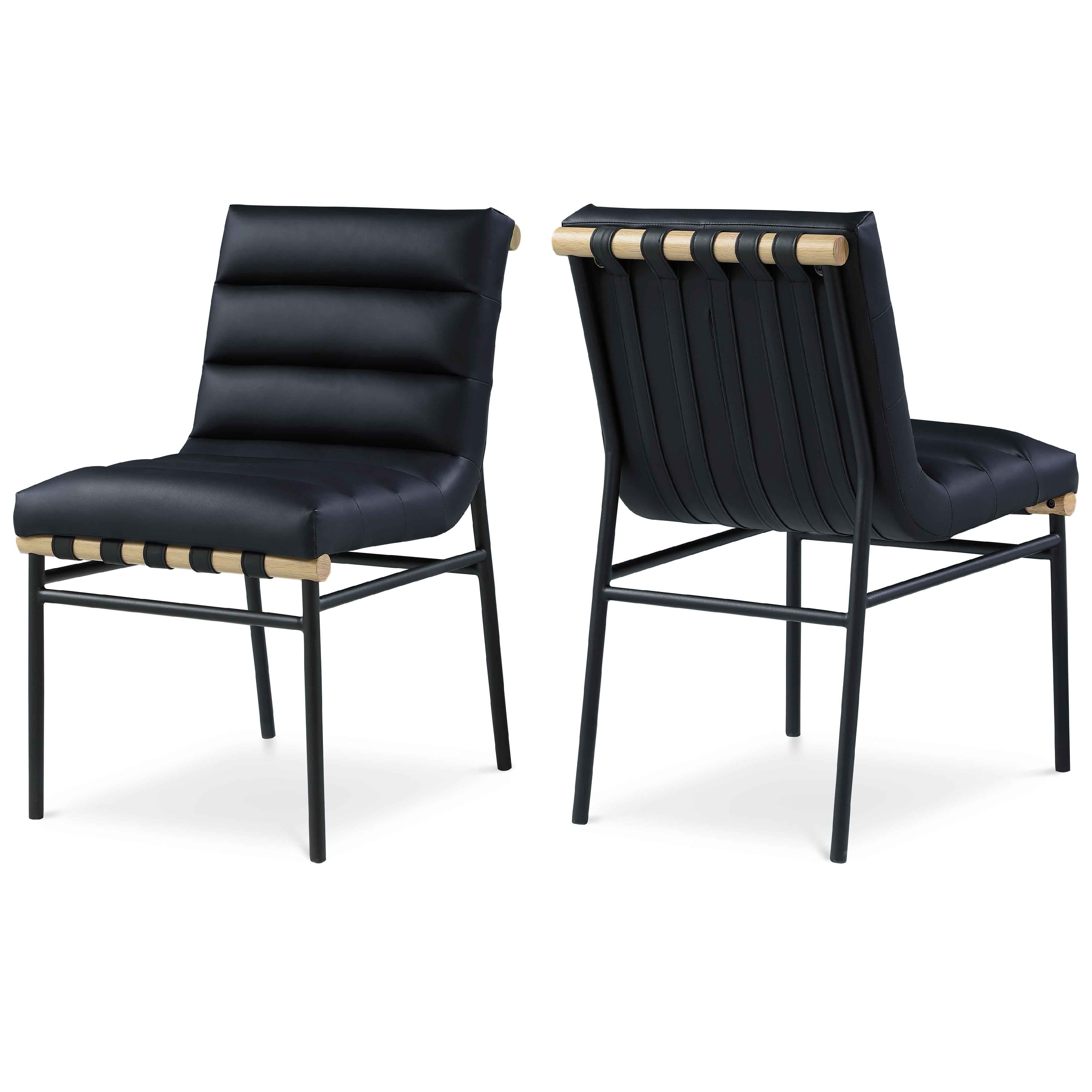 Meridian Burke Black Vegan Leather Dining Chair