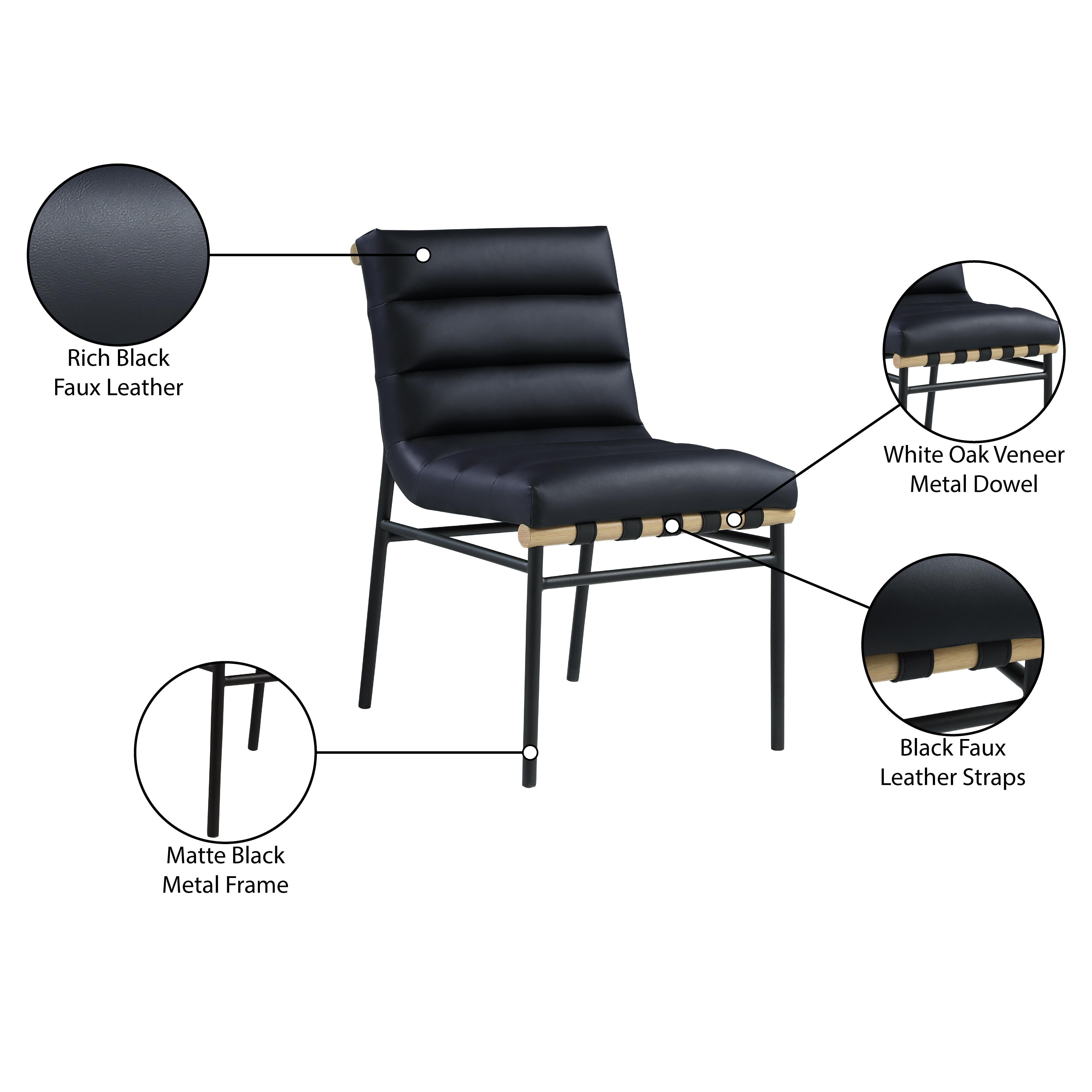 Meridian Burke Black Vegan Leather Dining Chair