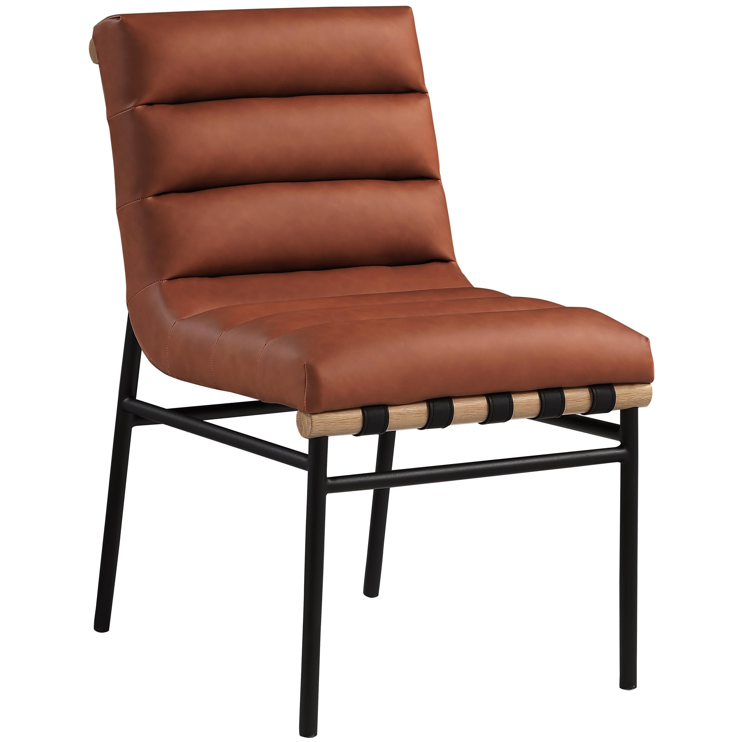 Meridian Burke Cognac Vegan Leather Dining Chair