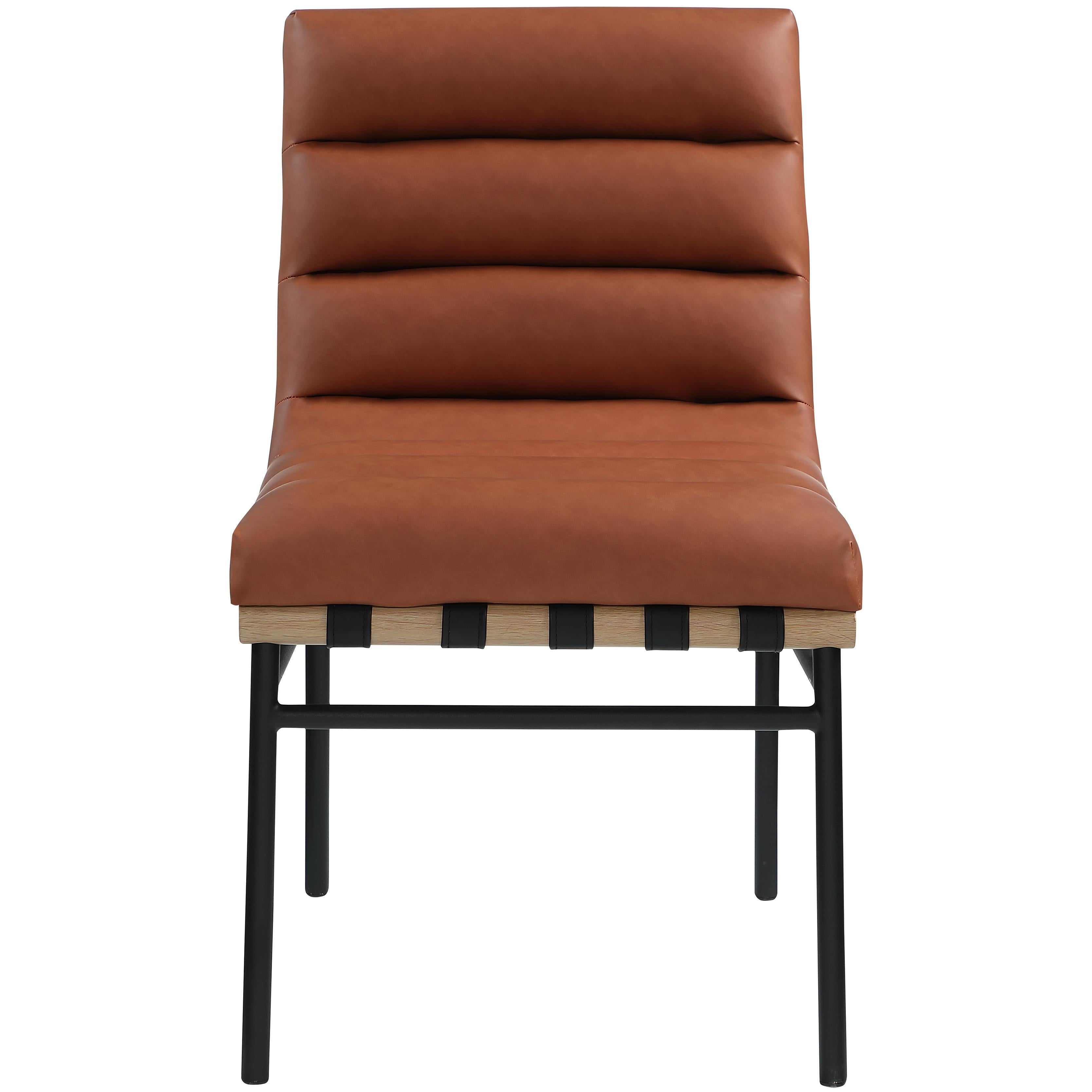 Meridian Burke Cognac Vegan Leather Dining Chair