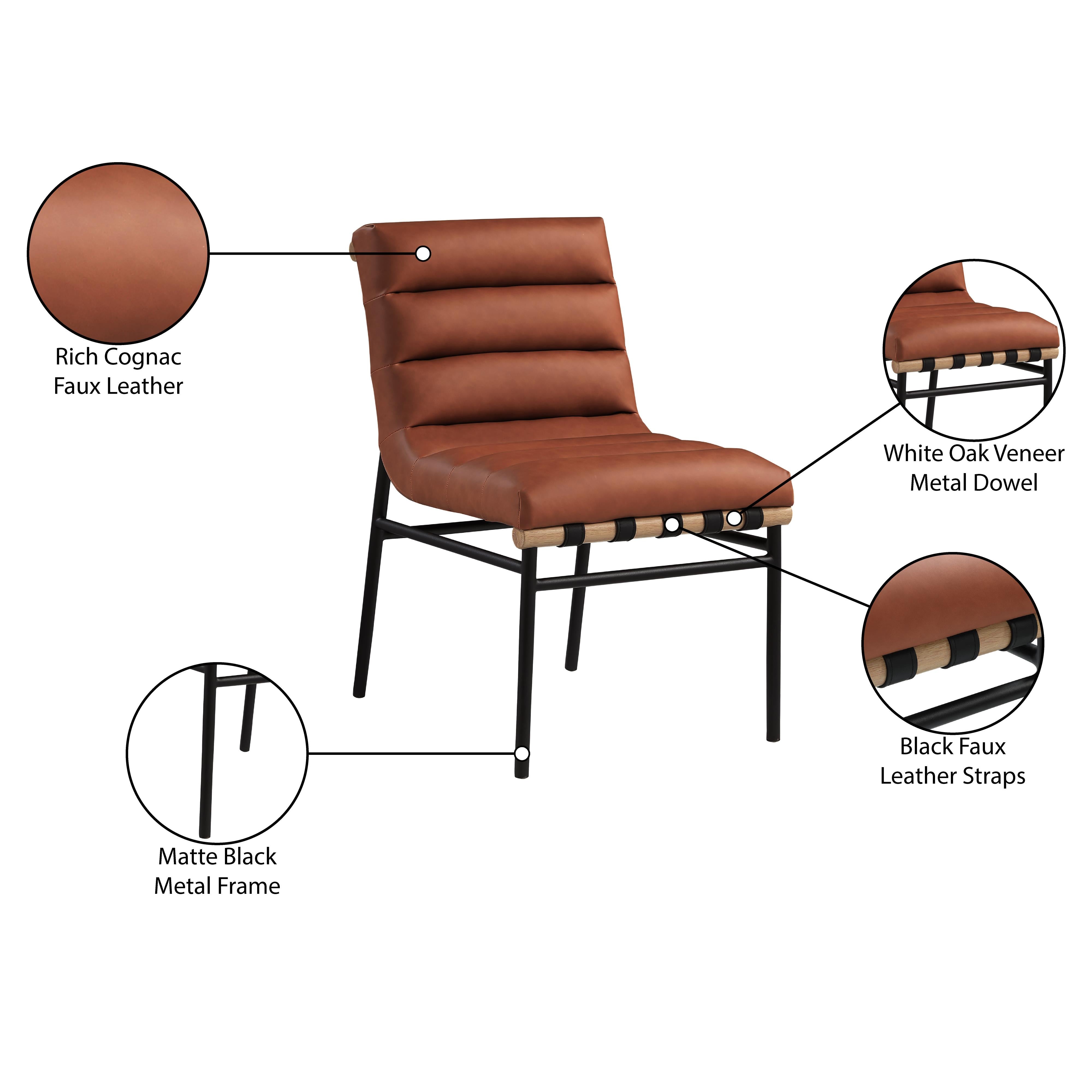 Meridian Burke Cognac Vegan Leather Dining Chair