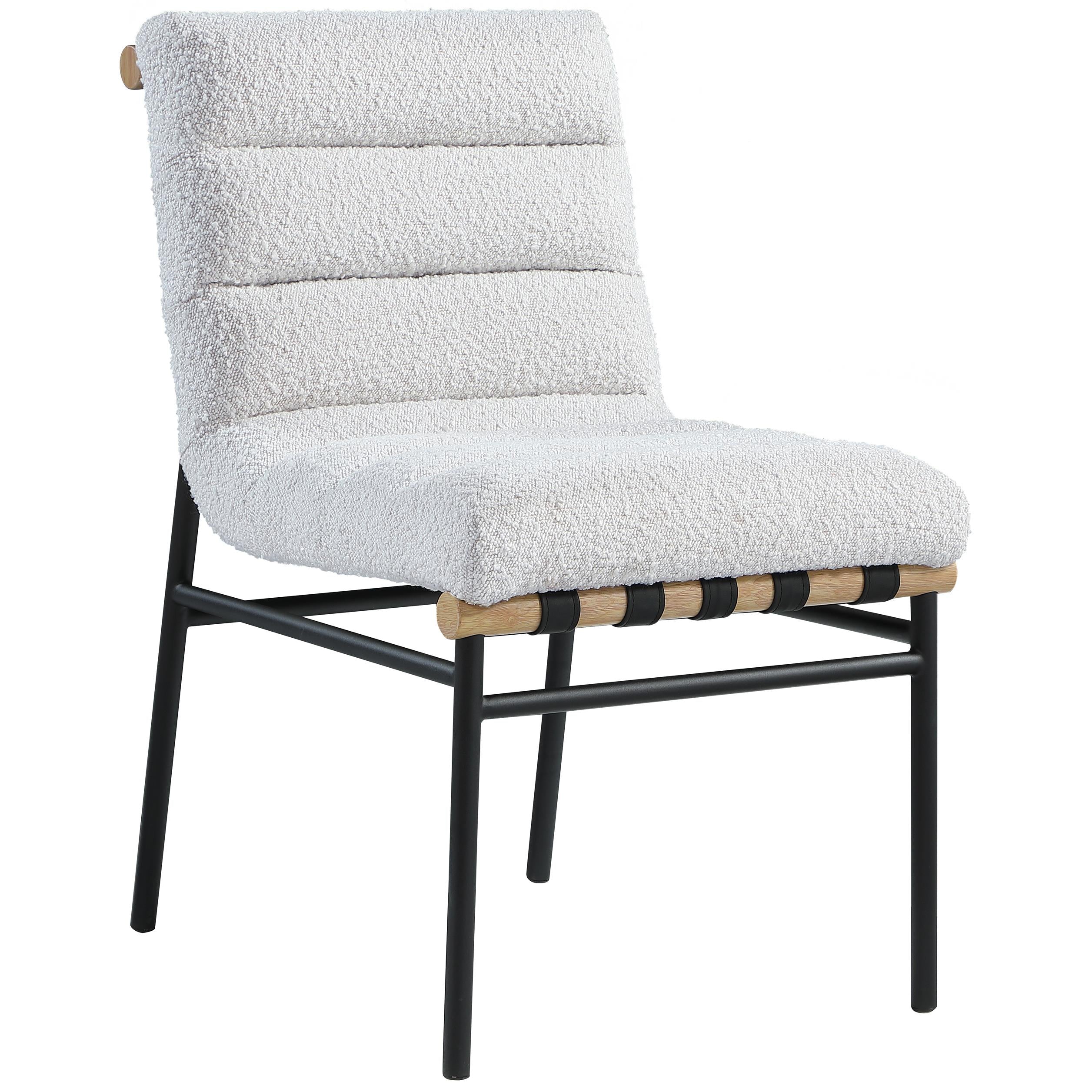 Meridian Burke Cream Boucle Fabric Dining Chair