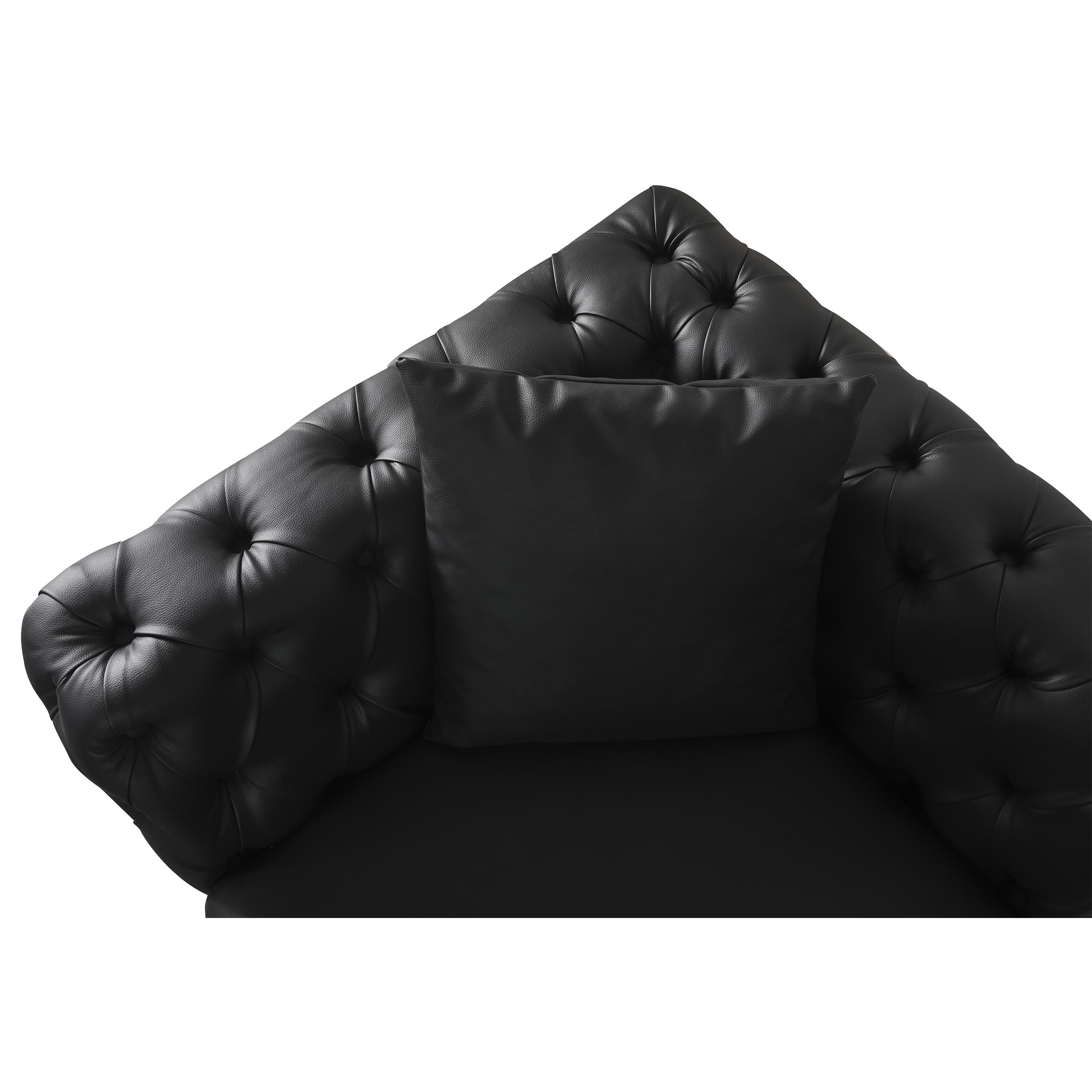 Meridian Aurora Black Vegan Leather Chair