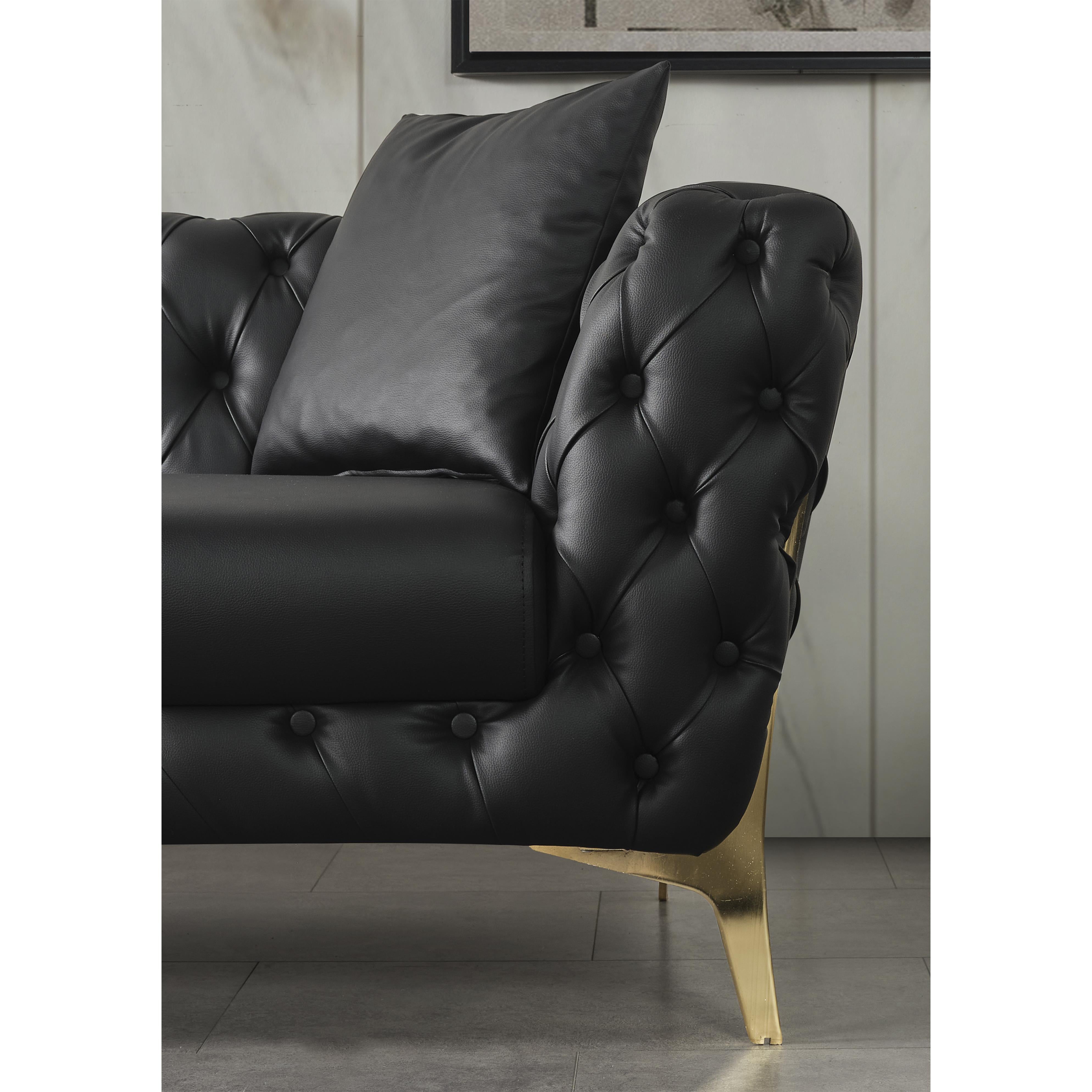 Meridian Aurora Black Vegan Leather Chair