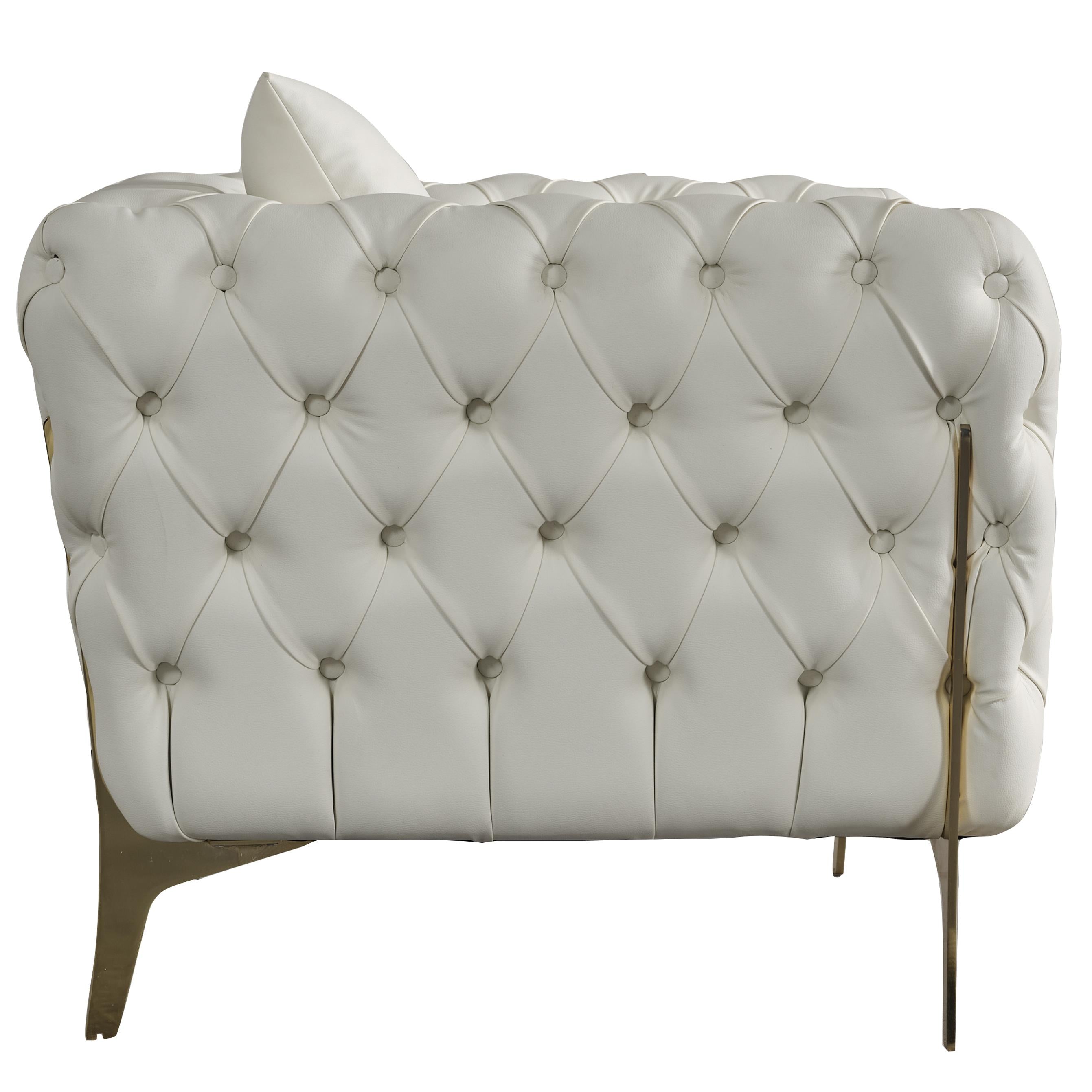 Meridian Aurora Cream Vegan Leather Chair