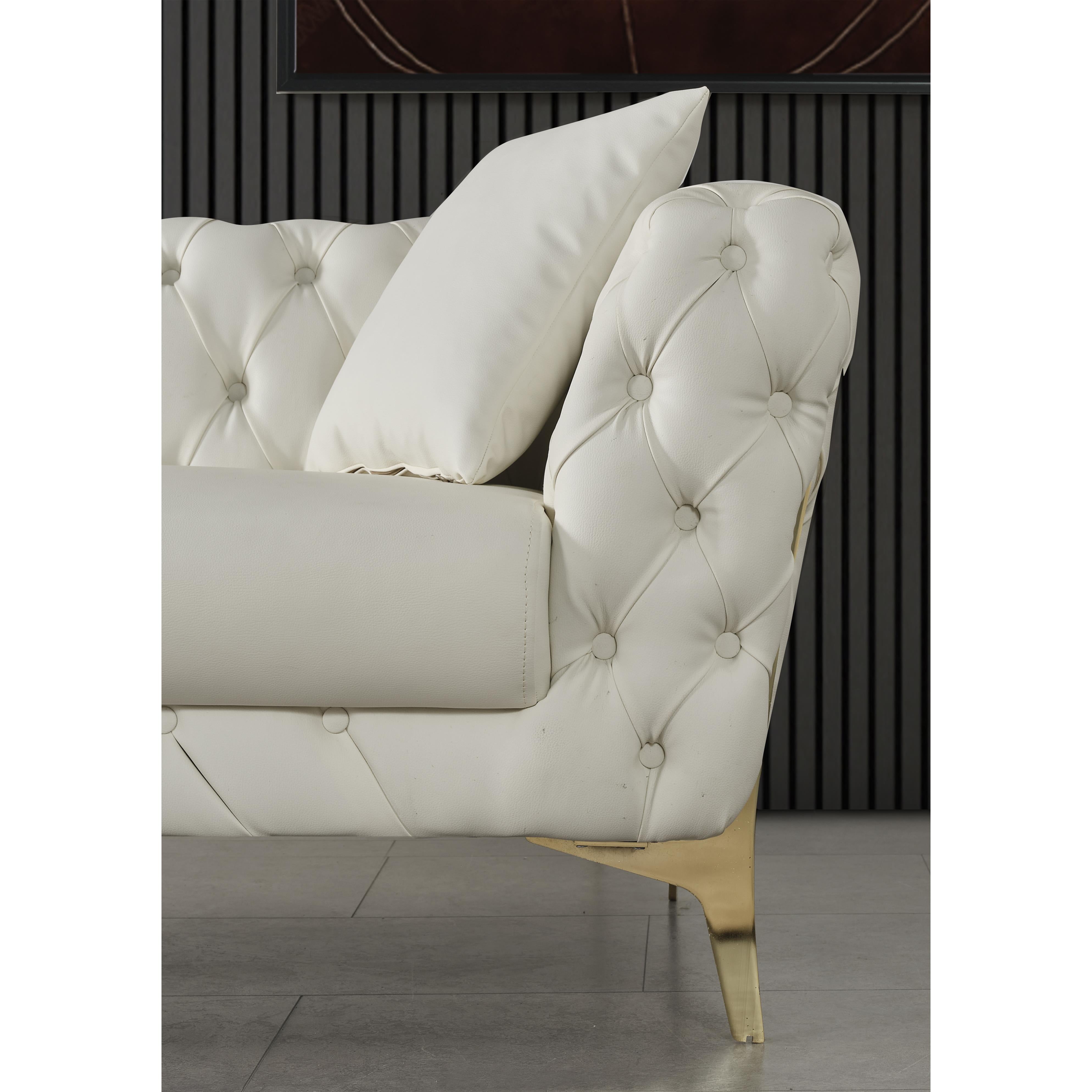 Meridian Aurora Cream Vegan Leather Chair