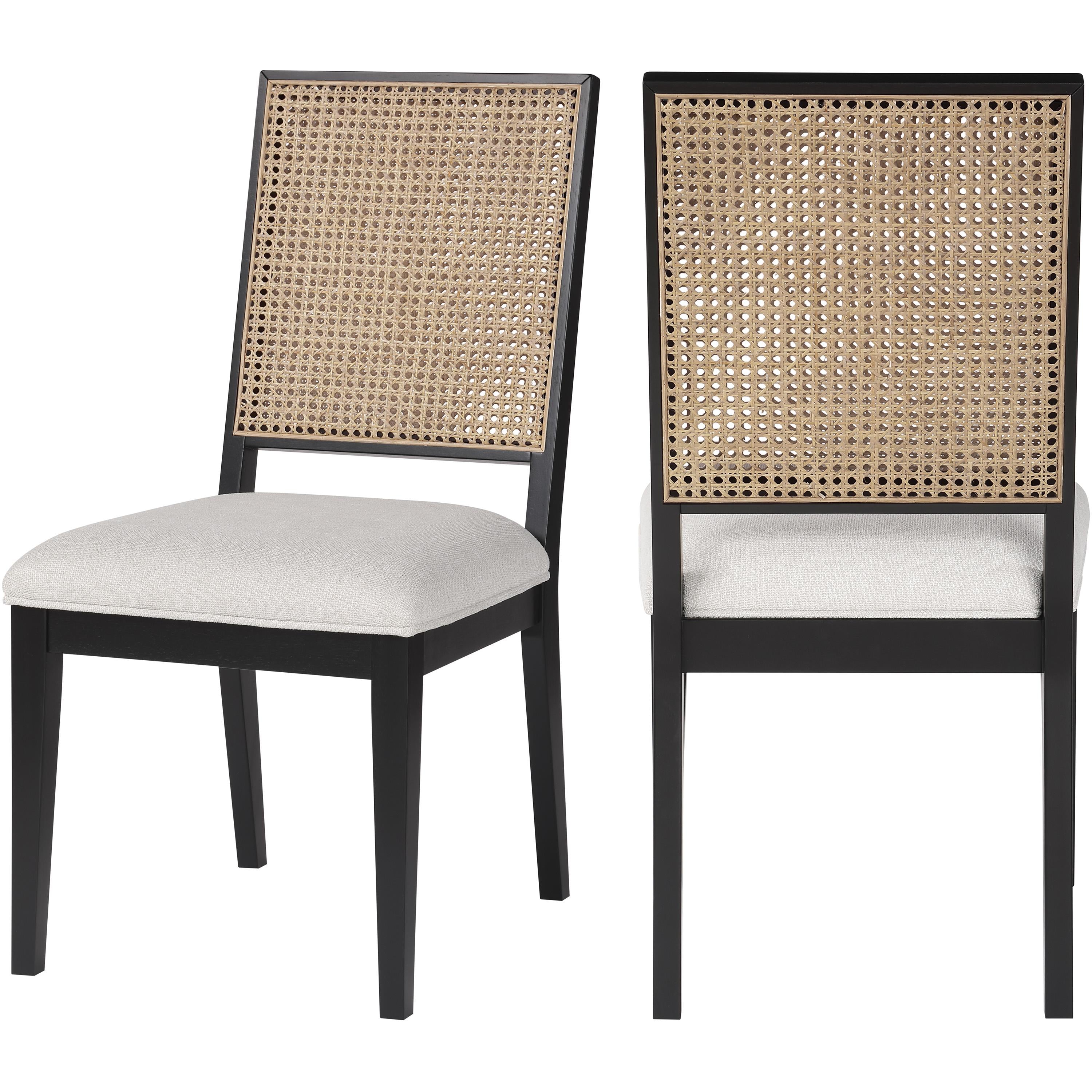 Meridian Butterfly Cream Linen Textured Fabric Dining Chair