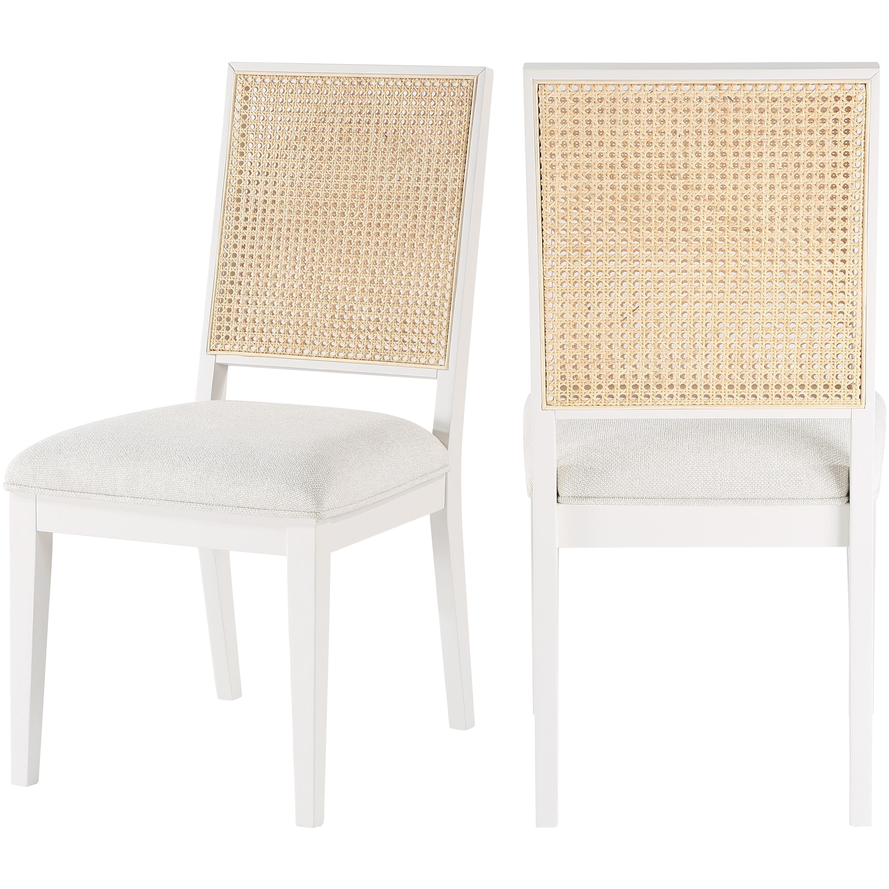 Meridian Butterfly Cream Linen Textured Fabric Dining Chair