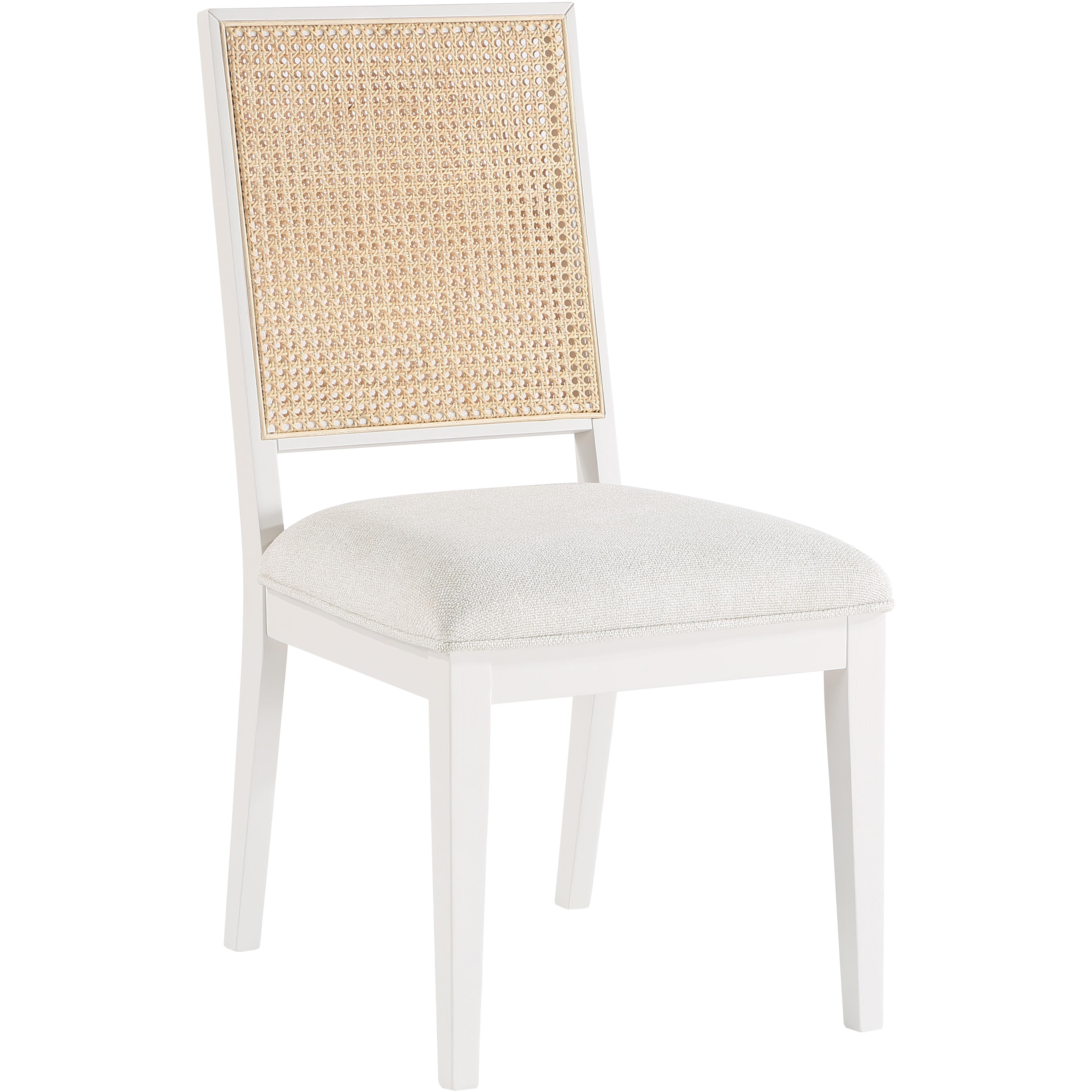 Meridian Butterfly Cream Linen Textured Fabric Dining Chair