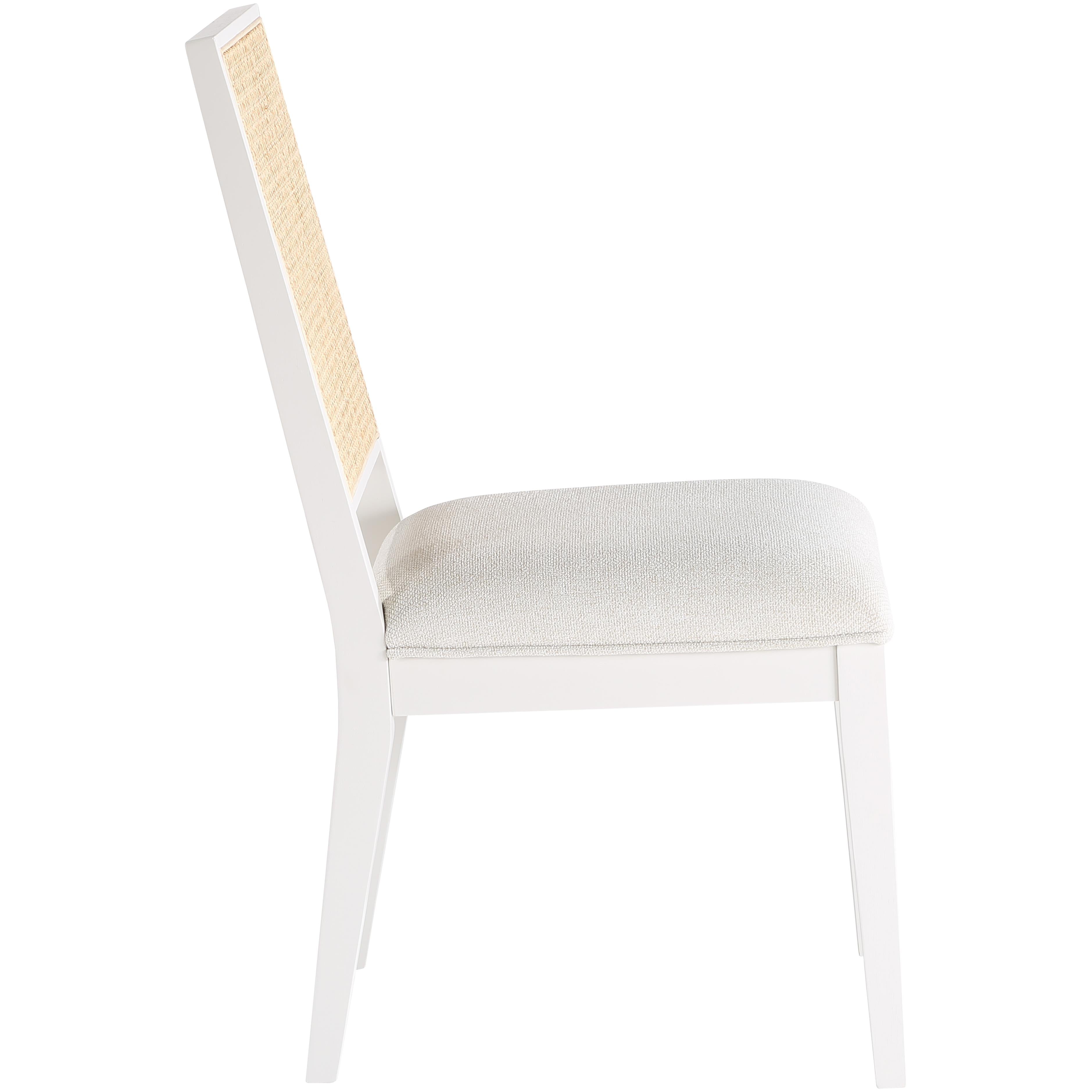 Meridian Butterfly Cream Linen Textured Fabric Dining Chair