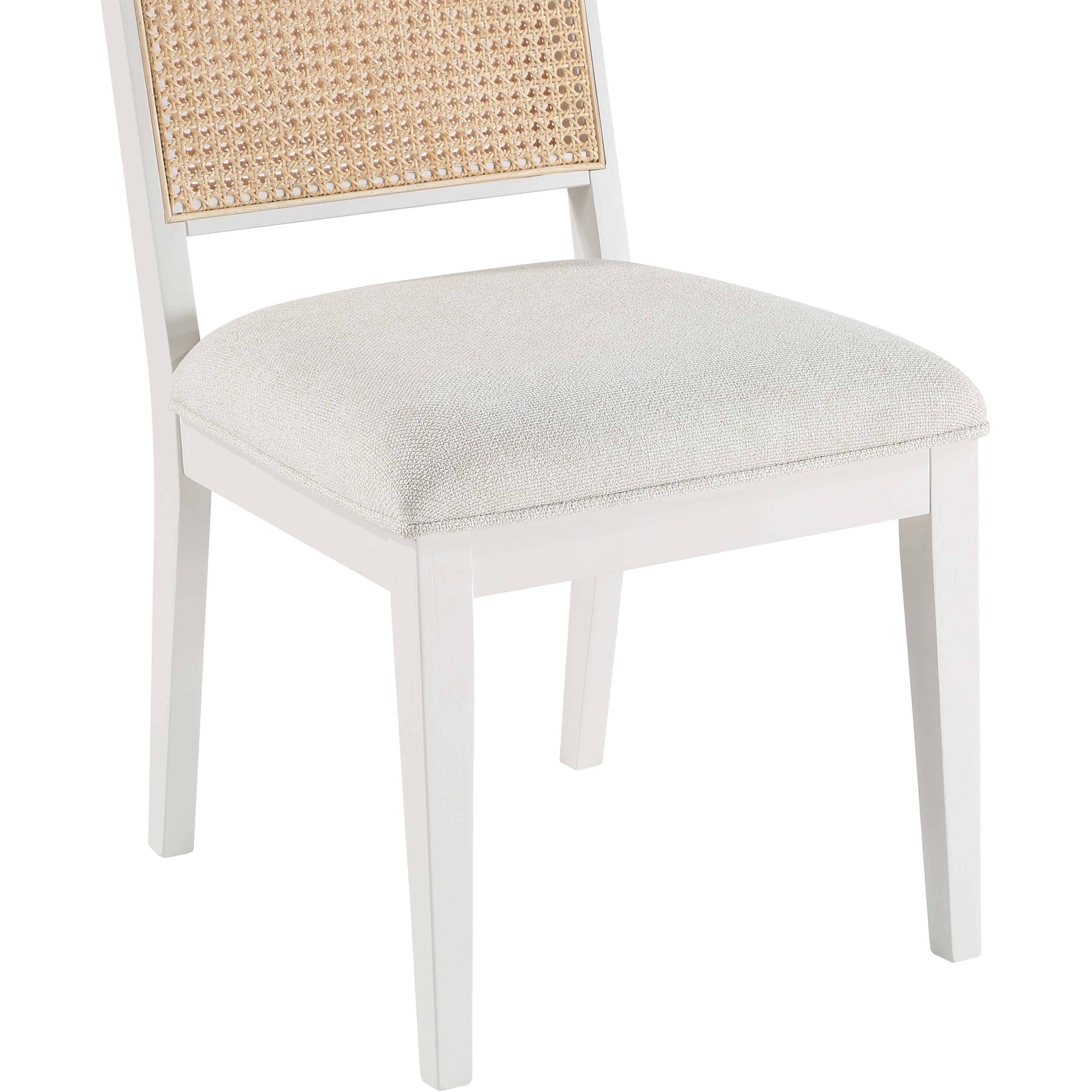 Meridian Butterfly Cream Linen Textured Fabric Dining Chair