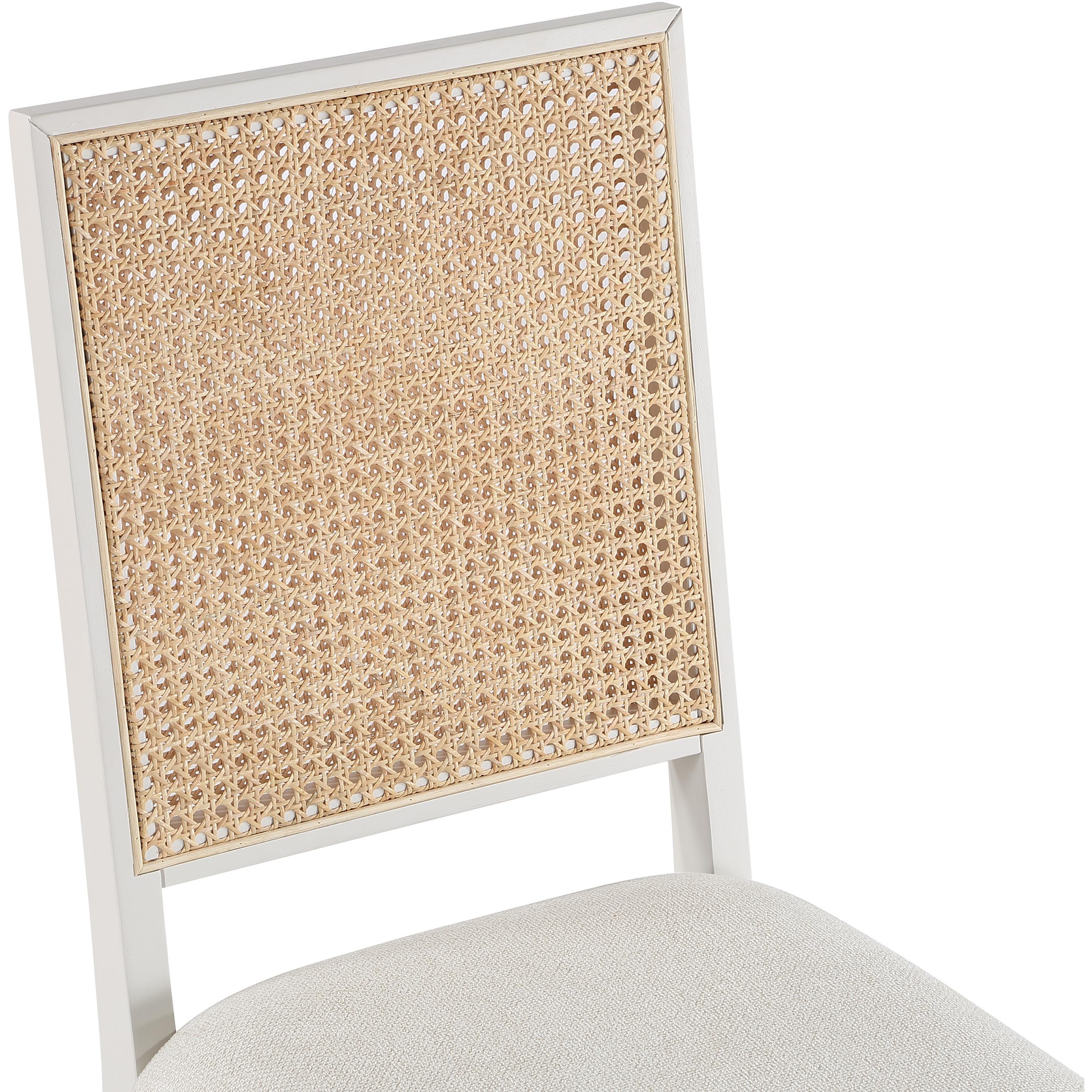 Meridian Butterfly Cream Linen Textured Fabric Dining Chair